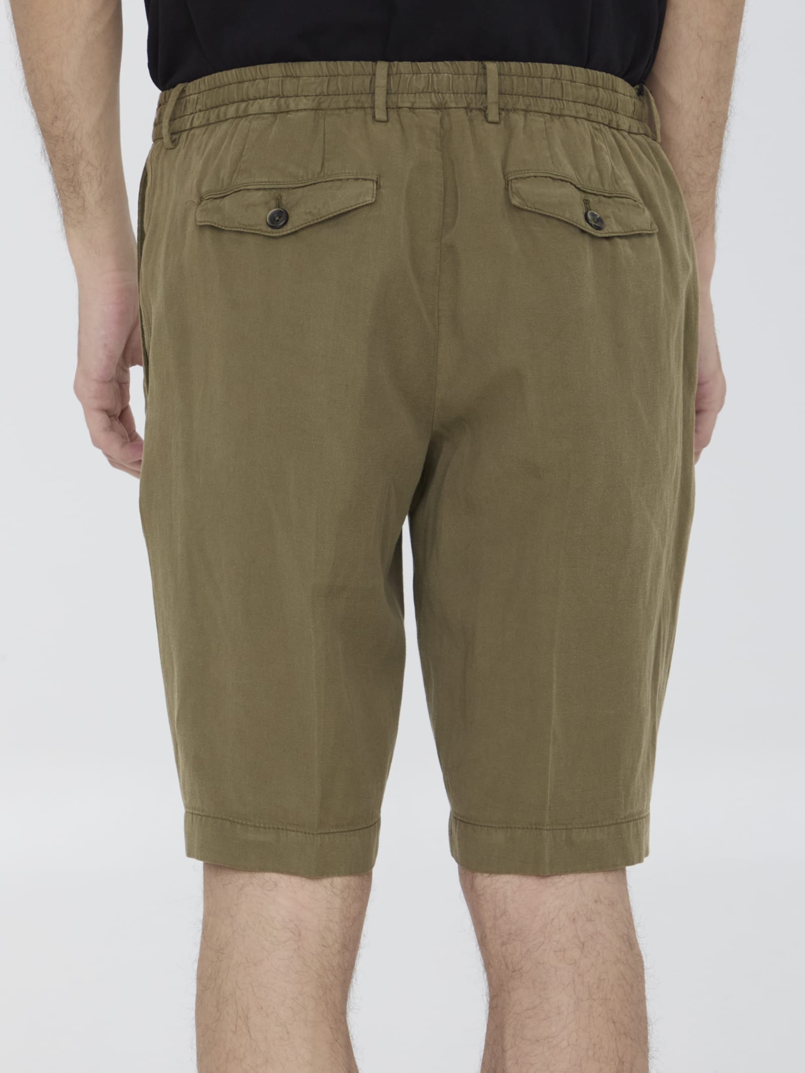 Shop Pt01 Elasticated Bermuda Shorts In Green