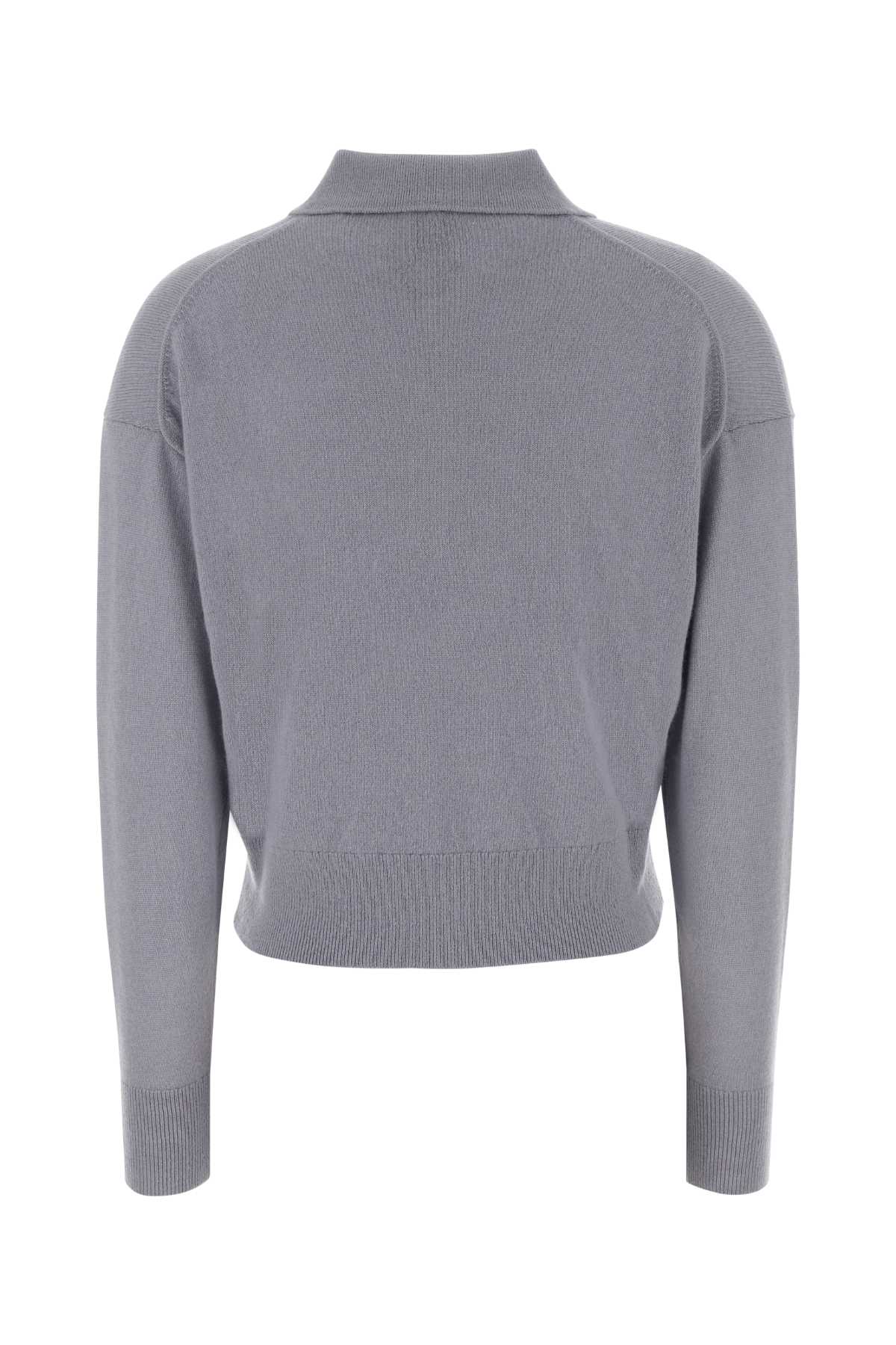 Calvin Klein Lilac Cashmere Polo Shirt In Gray