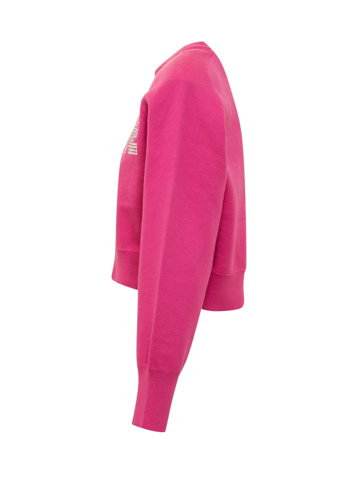 Shop Rotate Birger Christensen Firm Sweater With Logo In Pink Glo