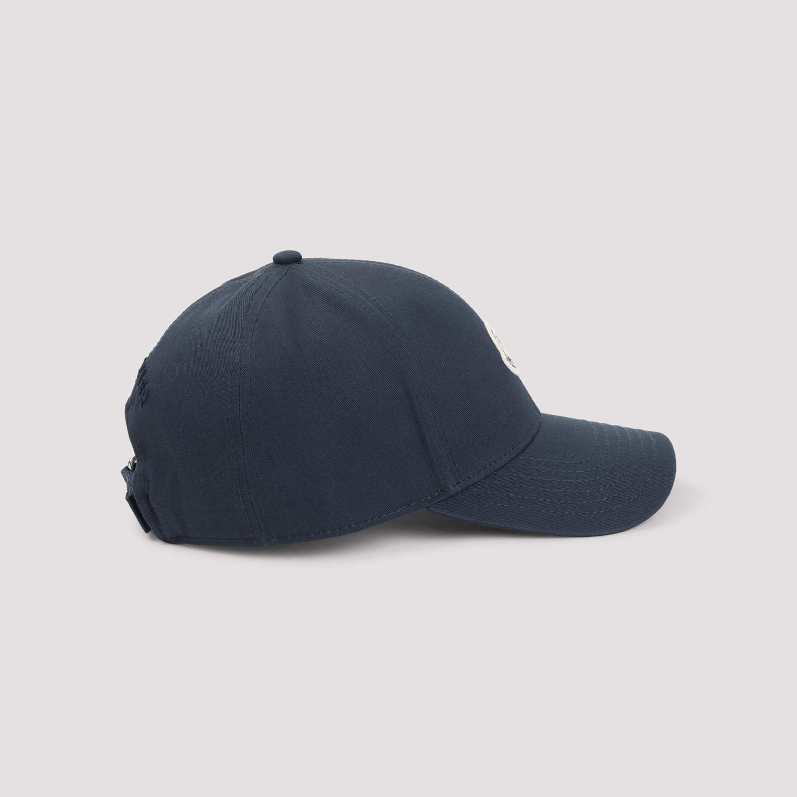 Moncler Cotton Gabardine Baseball Cap In Blue