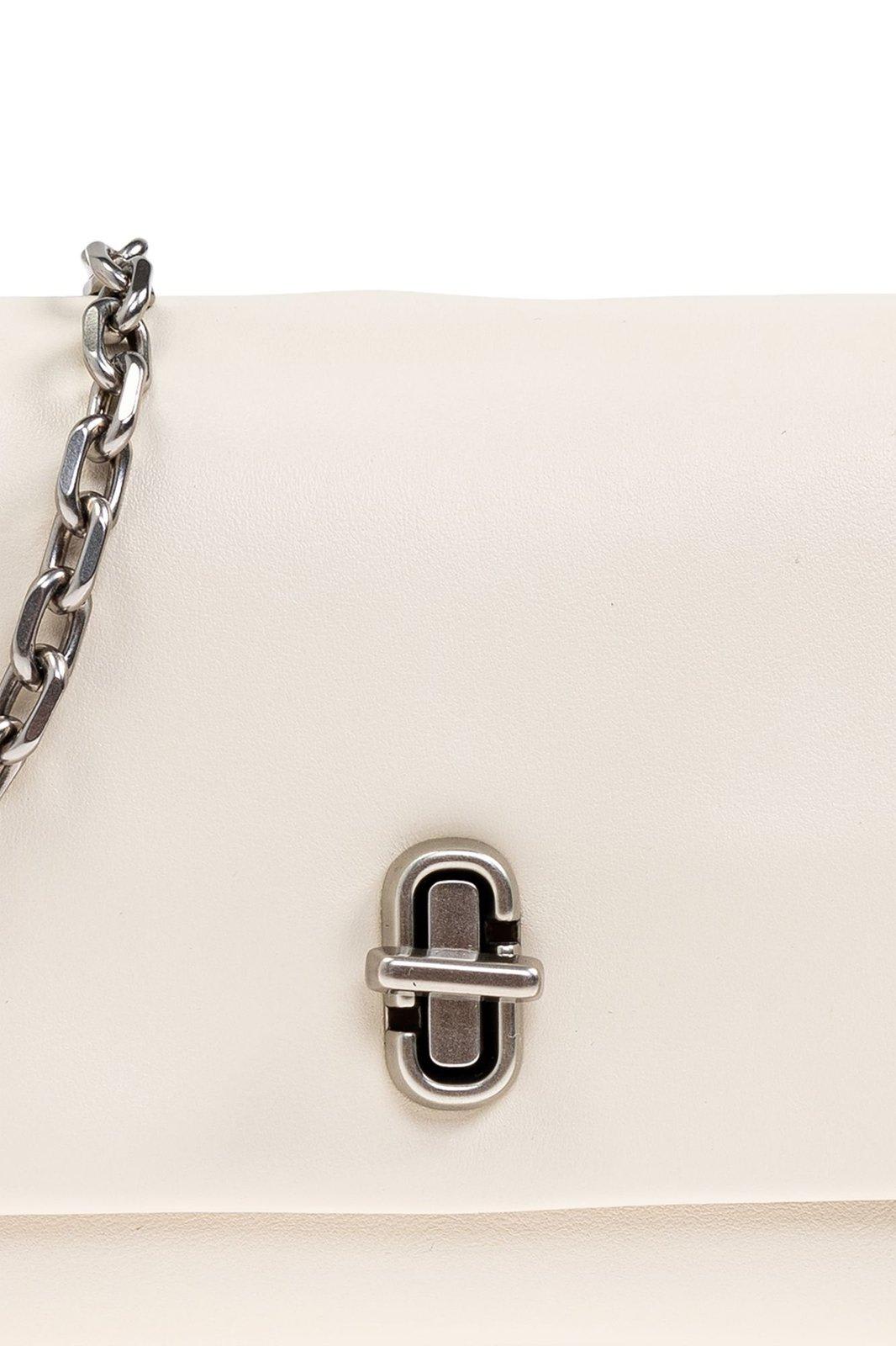 Marc Jacobs The Dual Logo Embossed Chained Wallet In Ivory