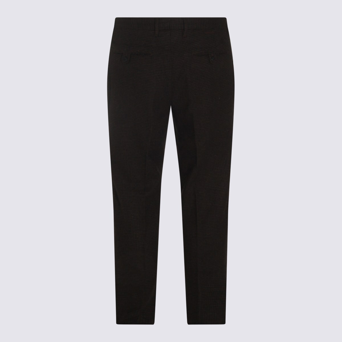 Incotex Brown Cotton Pants In Black