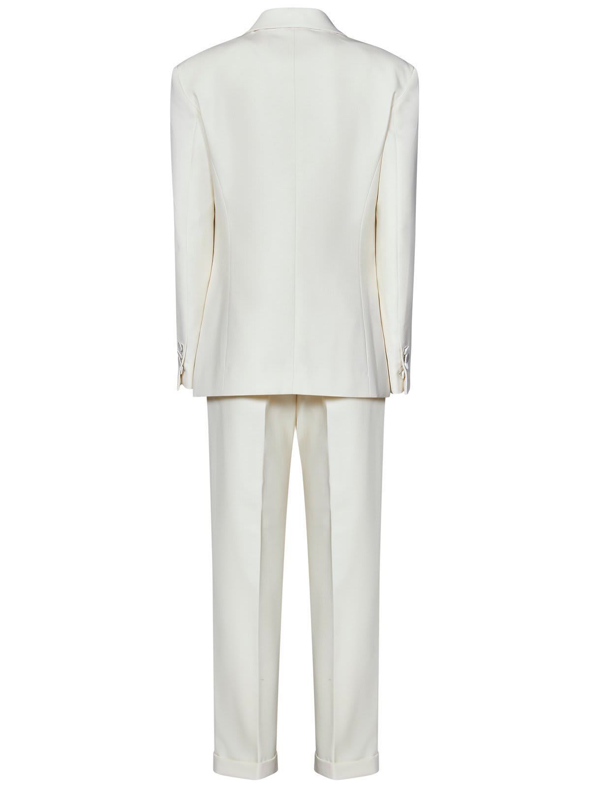 Shop Dsquared2 Boston Double-breasted Satin Suit In White