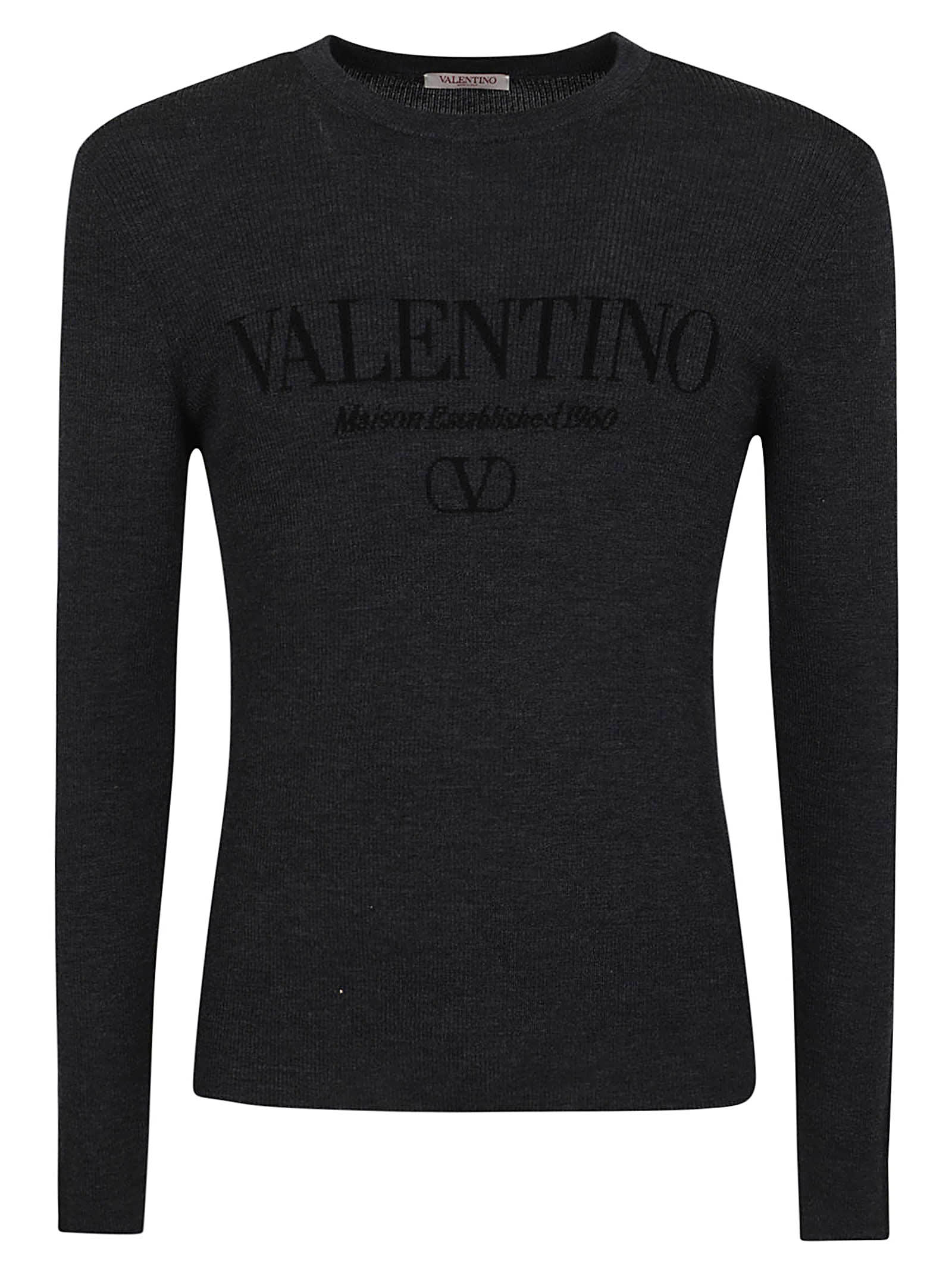 Shop Valentino Maglia  In Grigio Melange