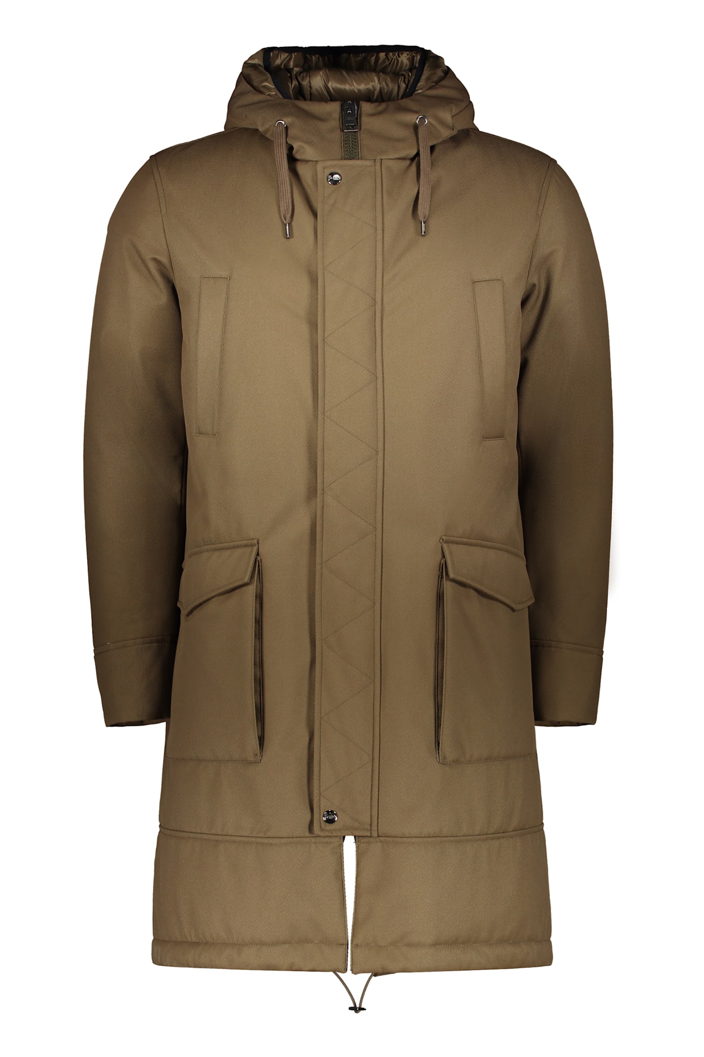 Shop Herno Padded Parka With Hood In Khaki