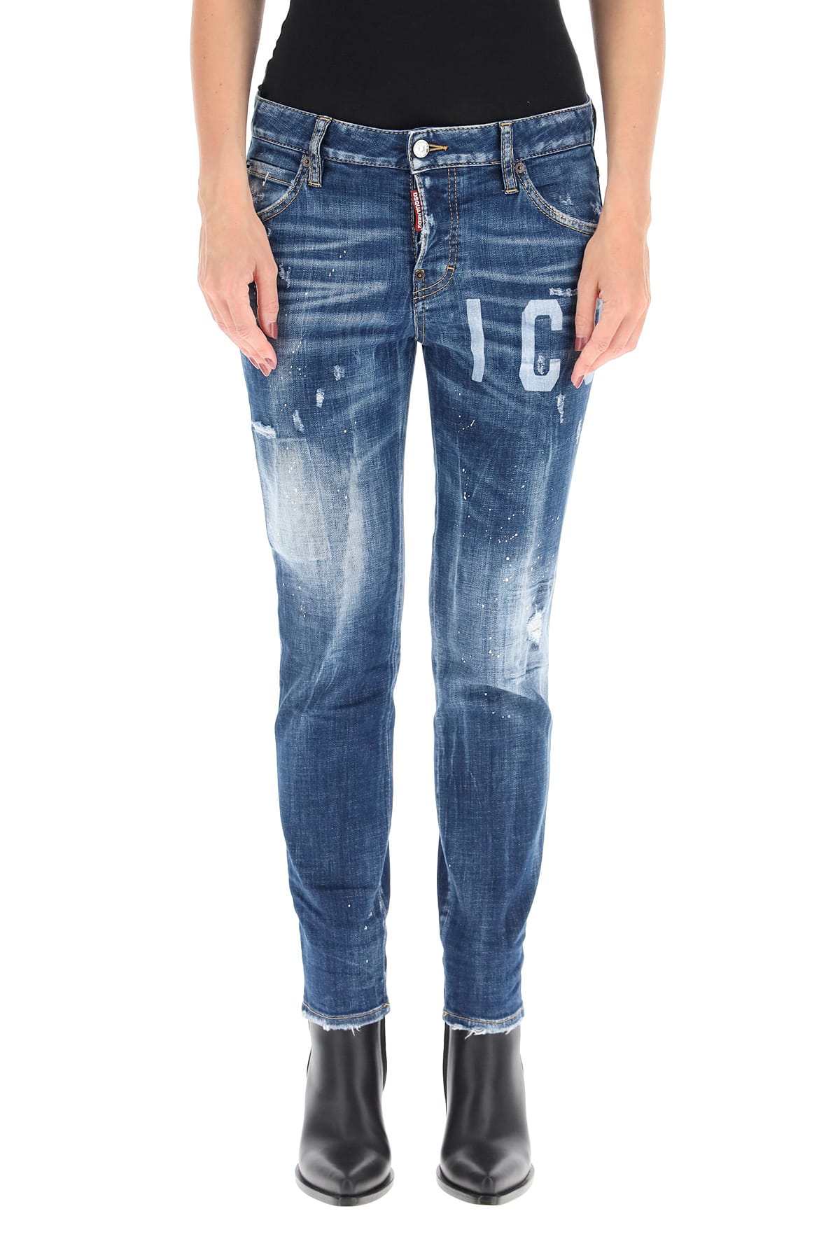 Dsquared2 Logo Print Cool Girl Jeans