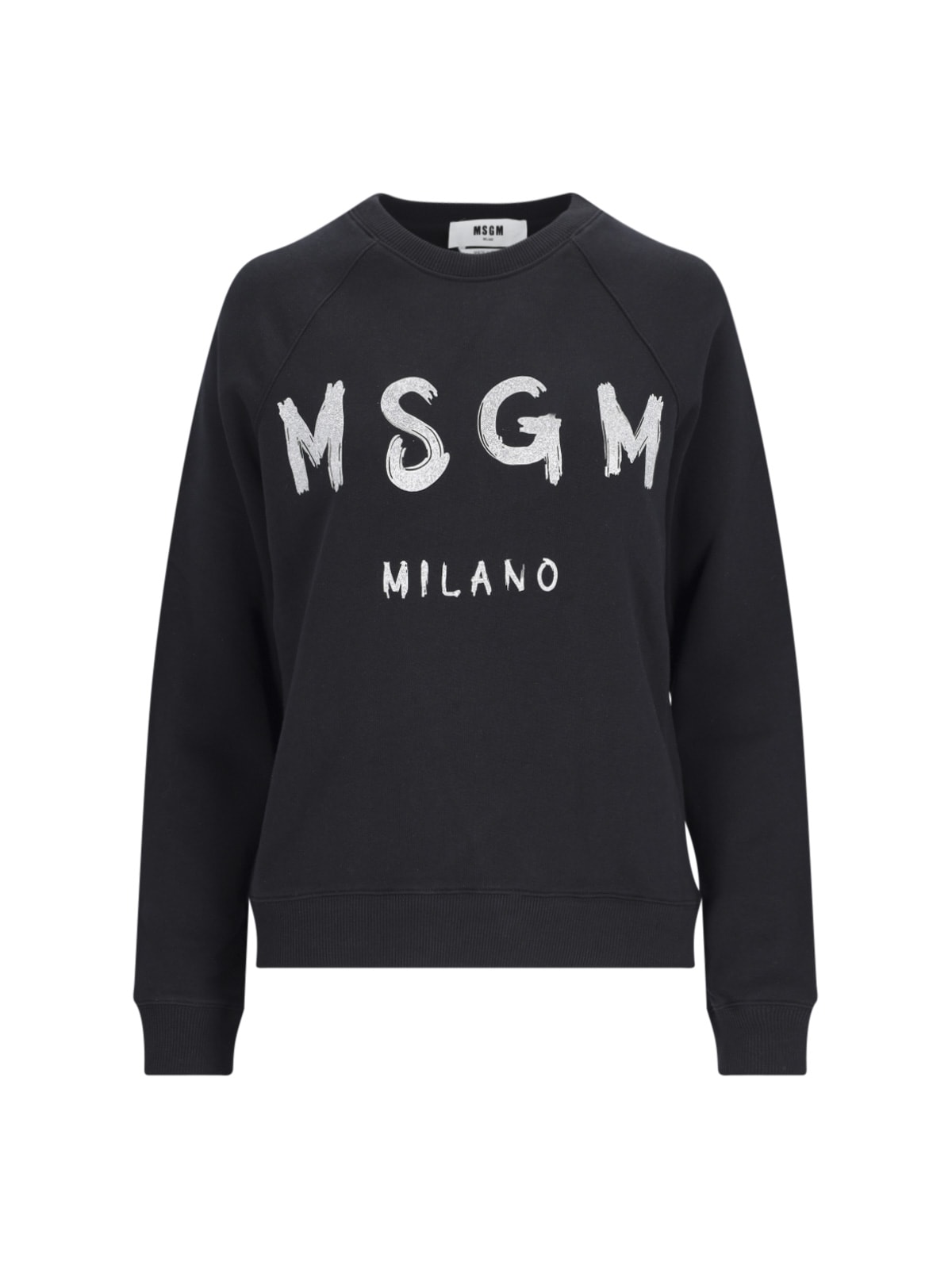 Msgm Logo Crewneck Sweatshirt In Black