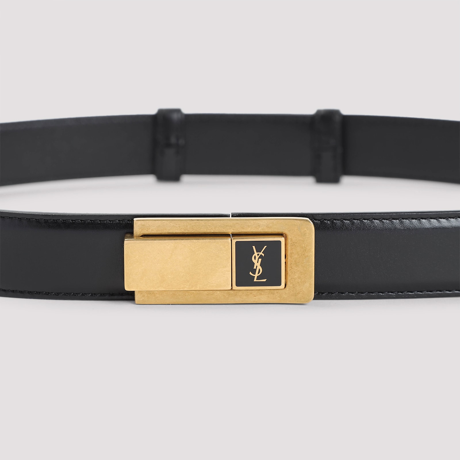 Shop Saint Laurent Ysl Belt In Nero