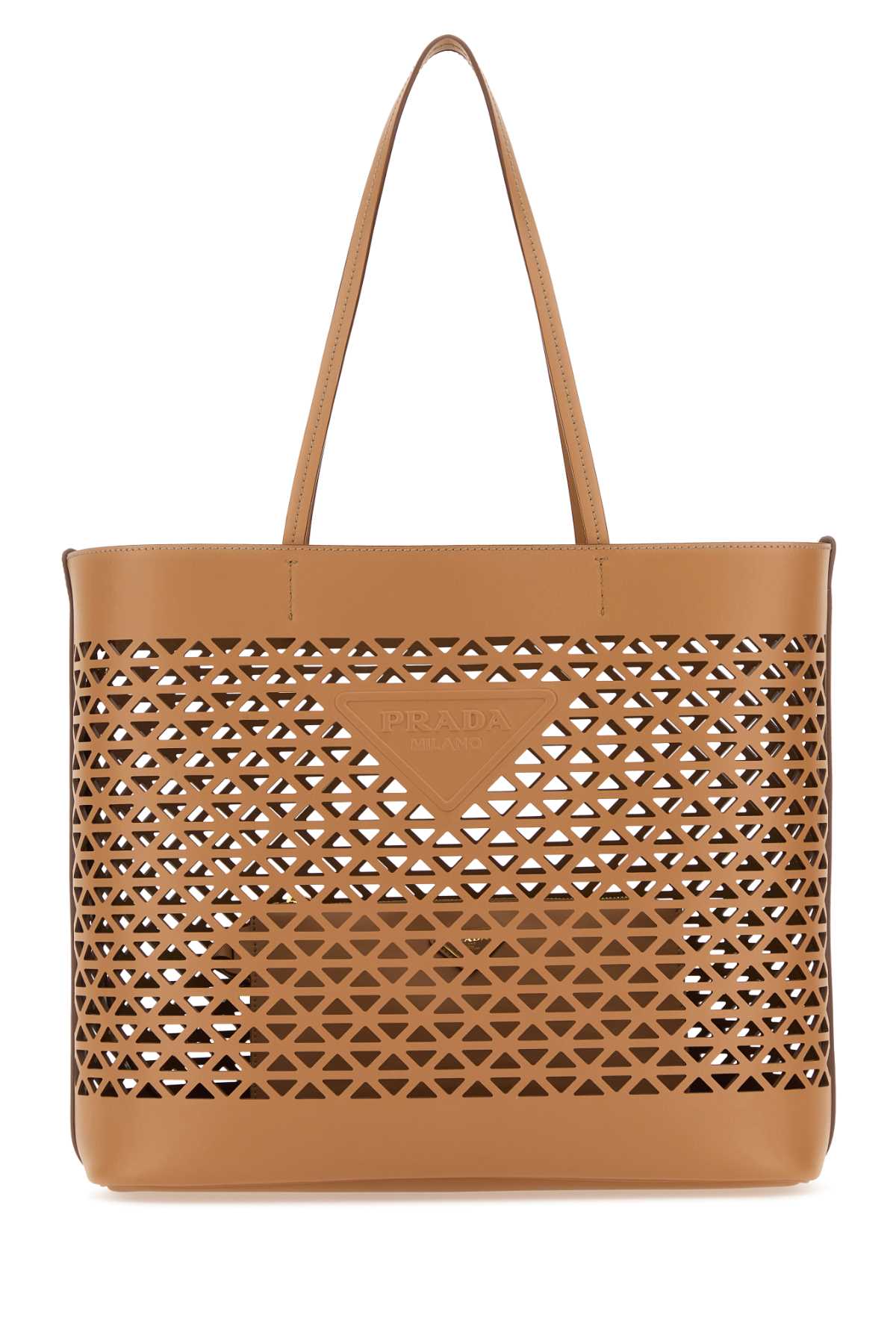 Shop Prada Sand Leather Shopping Bag In Naturale