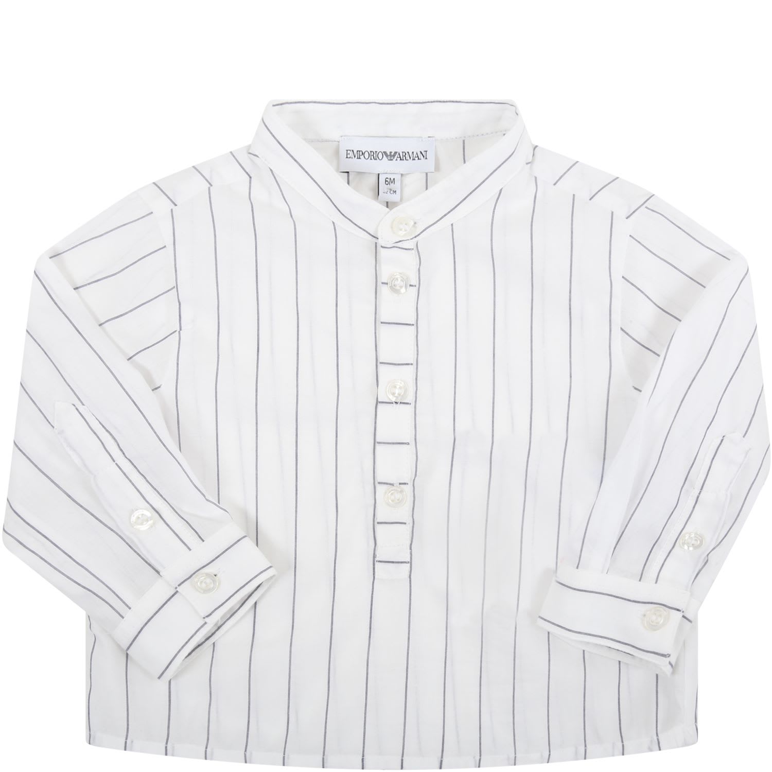 Armani Collezioni White Shirt For Baby Boy With Eagle