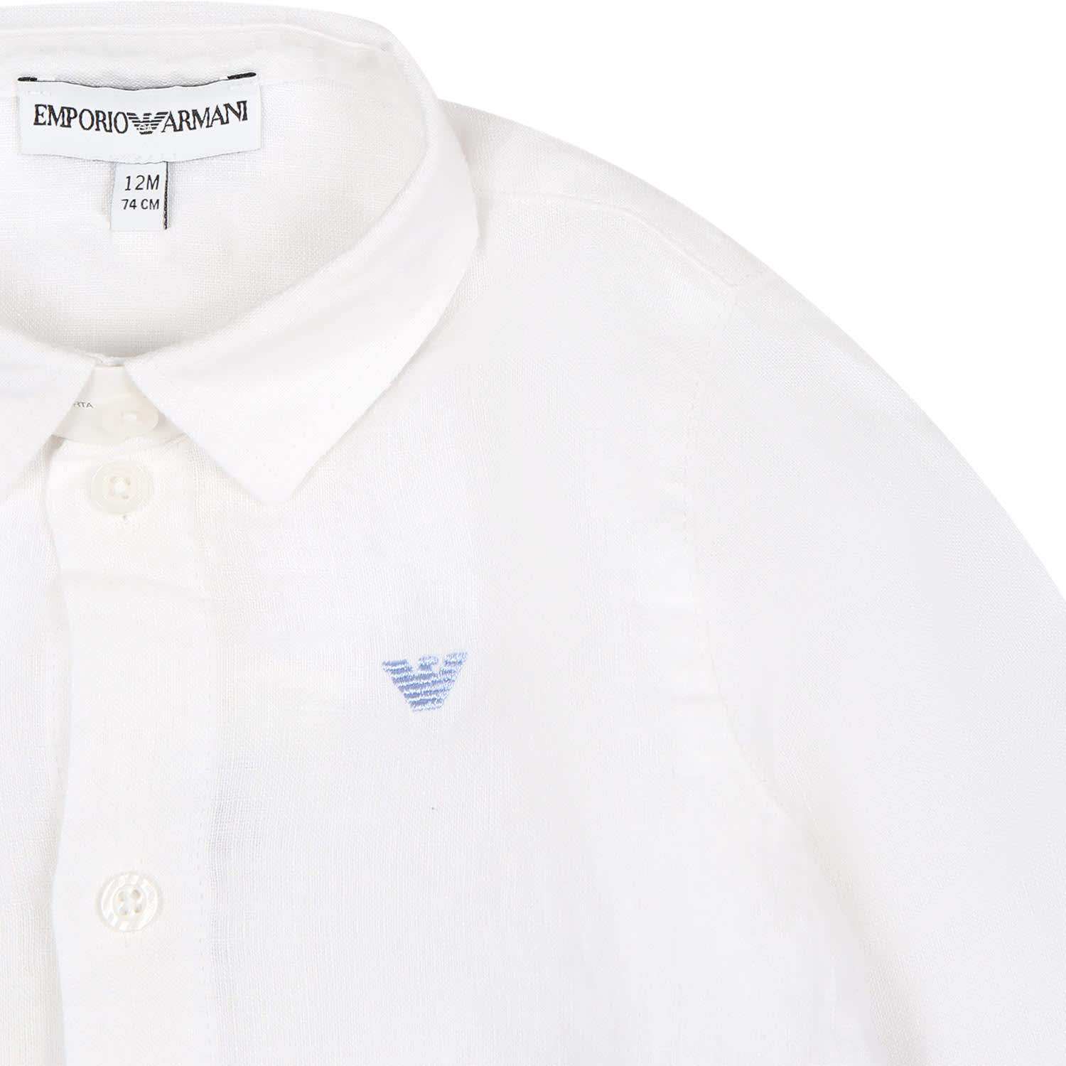 Shop Armani Collezioni White Shirt For Baby Boy With Iconic Eagle