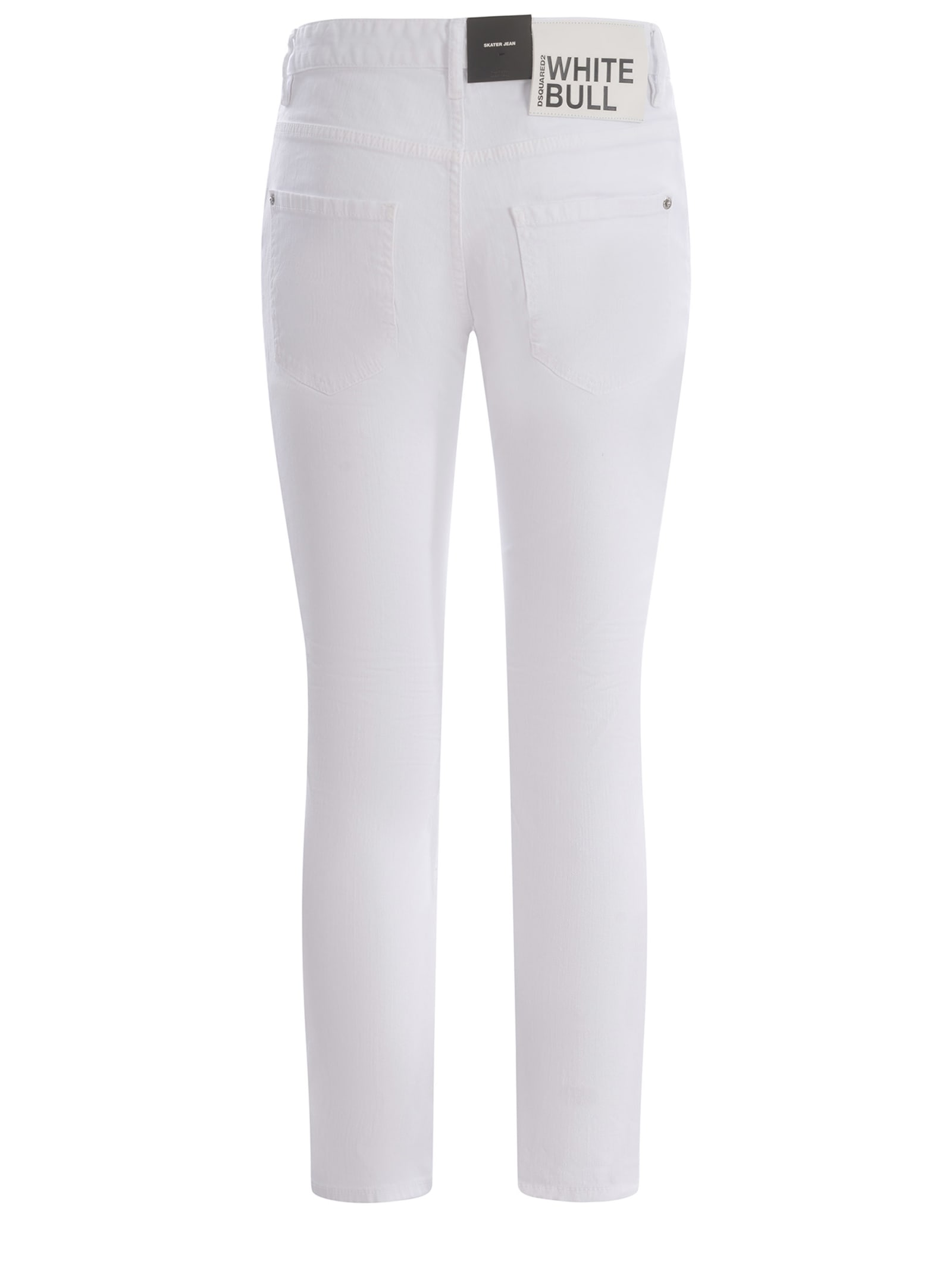 Shop Dsquared2 Jeans  Skater Made Of Denim In Bianco