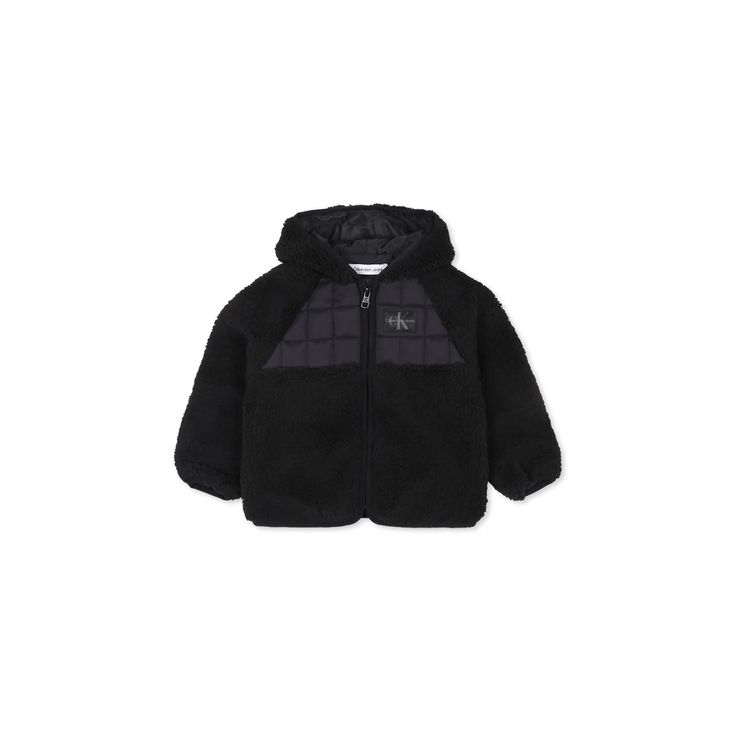 Shop Calvin Klein Black Fleece Jacket For Baby