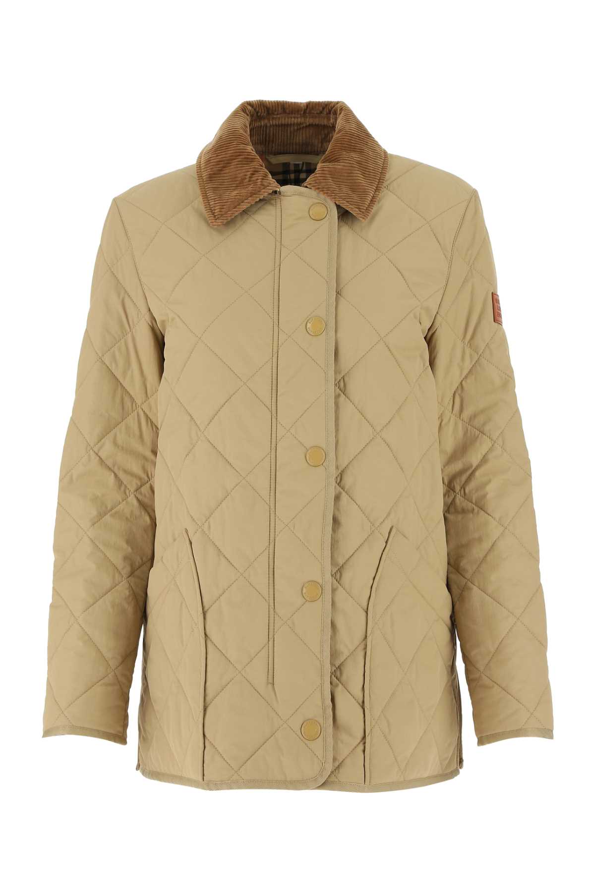 Shop Burberry Beige Nylon Jacket In A1366