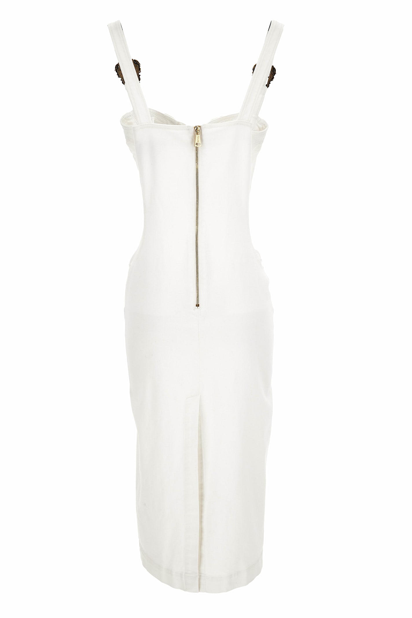 Versace Jeans Couture Dress Bull Stretch Slouchy In White