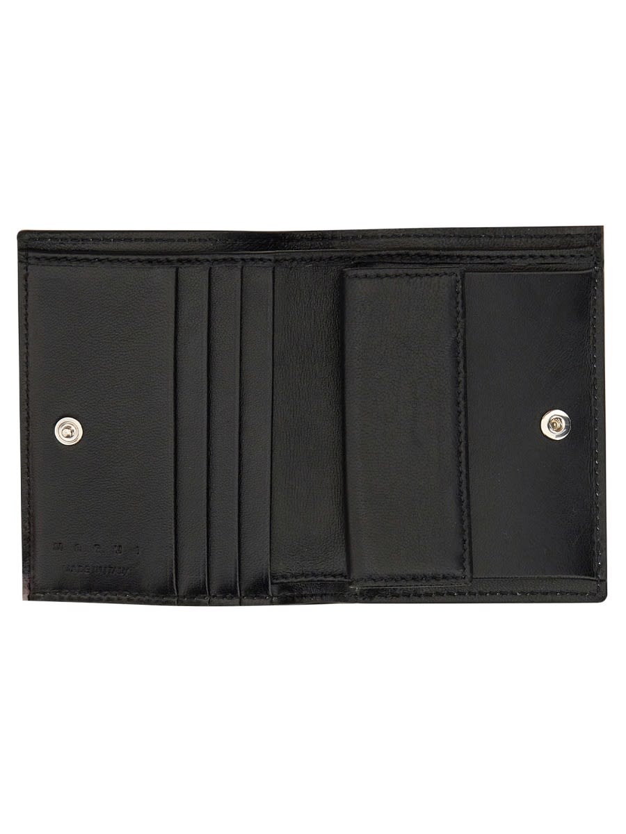 Marni Textured Wallet With Logo Detail In Black