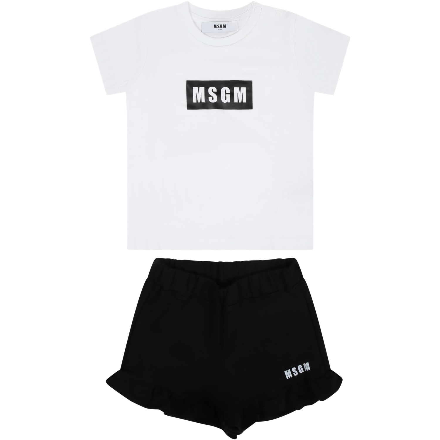Msgm Black Set For Baby Girl With Logo