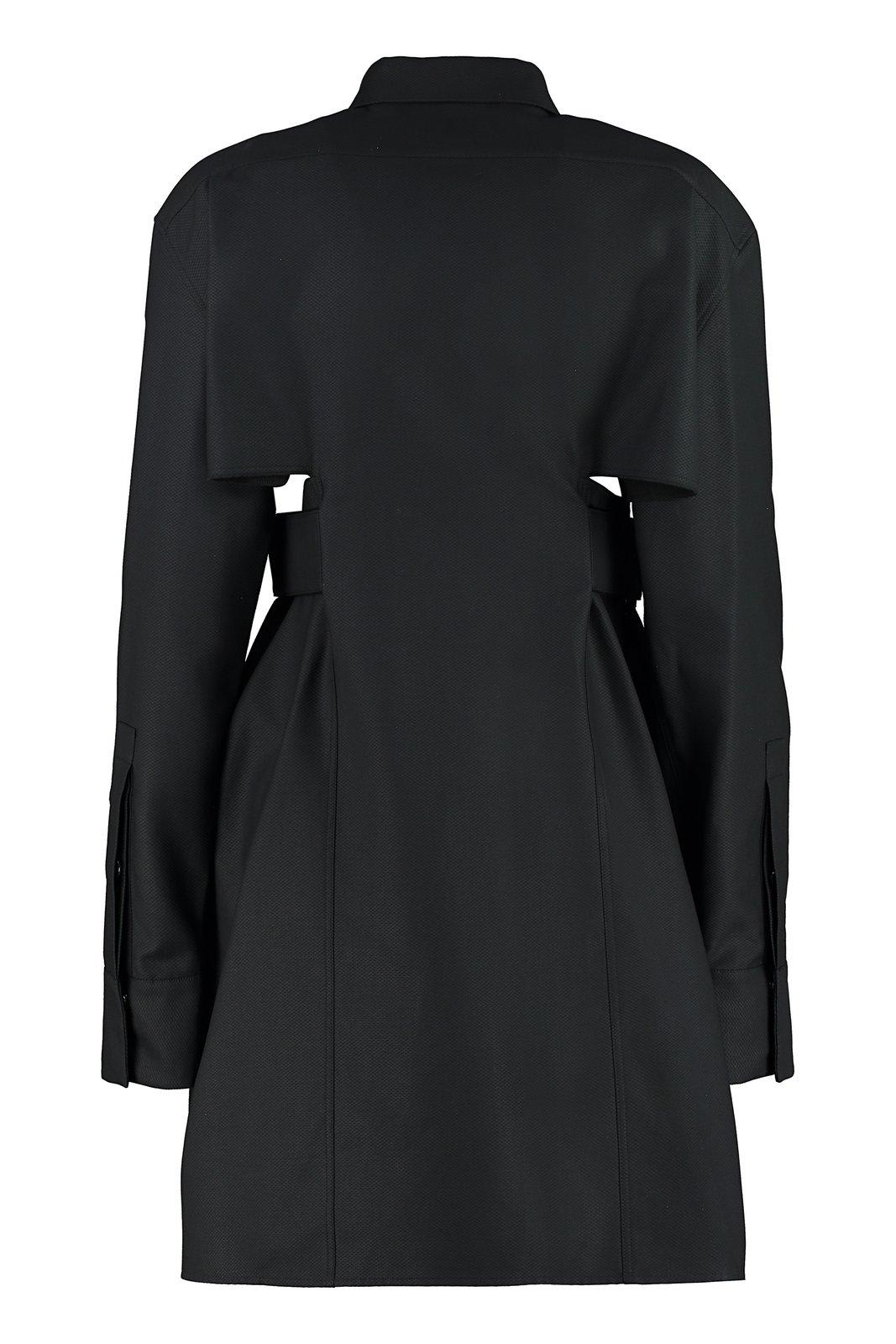 Shop Givenchy Cut-out Shirt Dress In Black