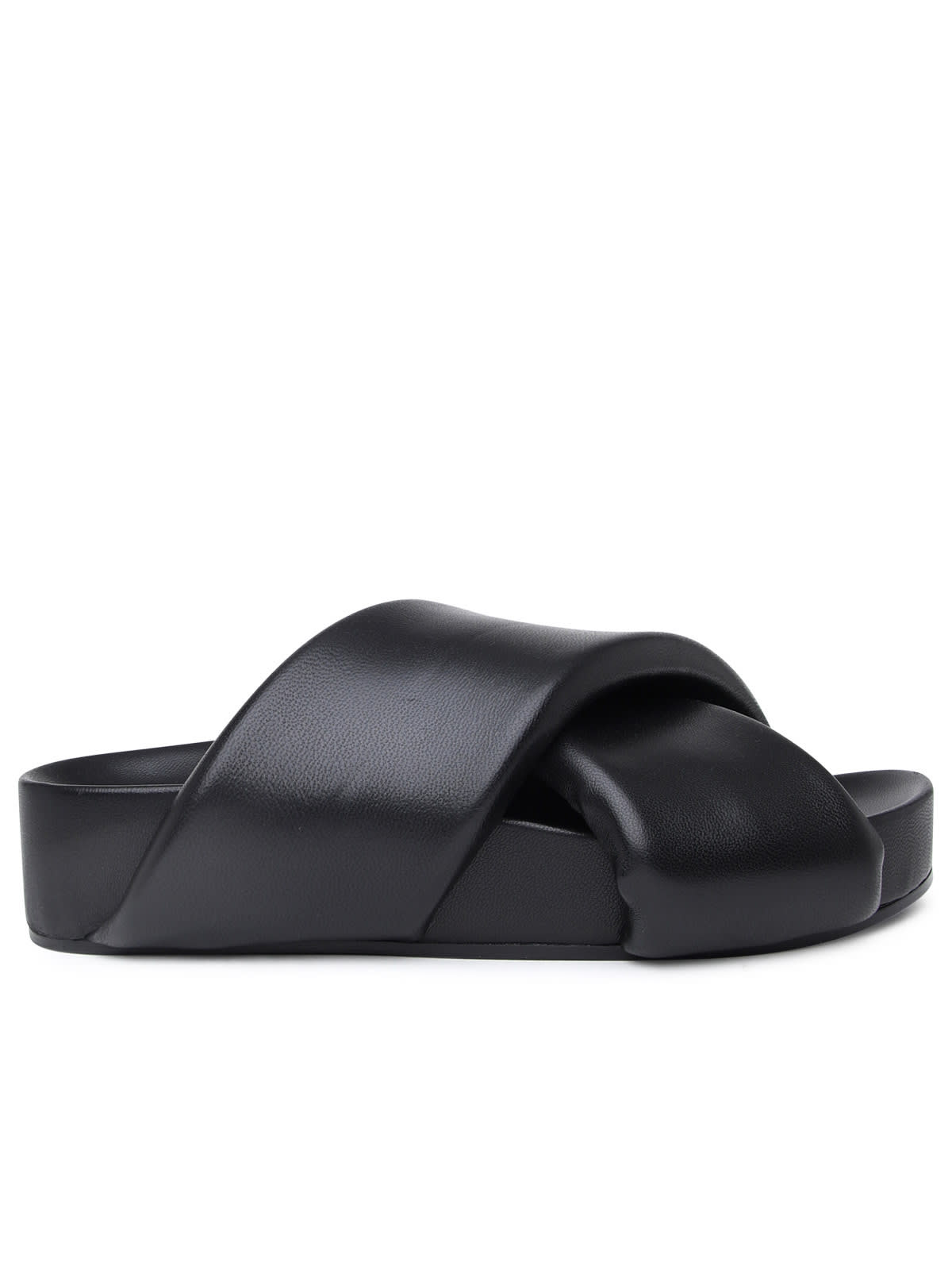 Jil Sander Flip Flops In Black Leather