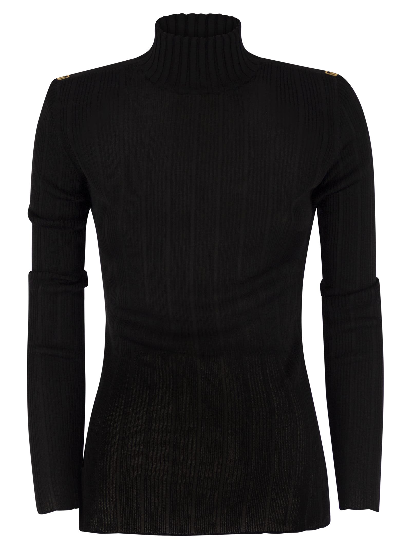 Viscose Knit Shirt With Logo Details