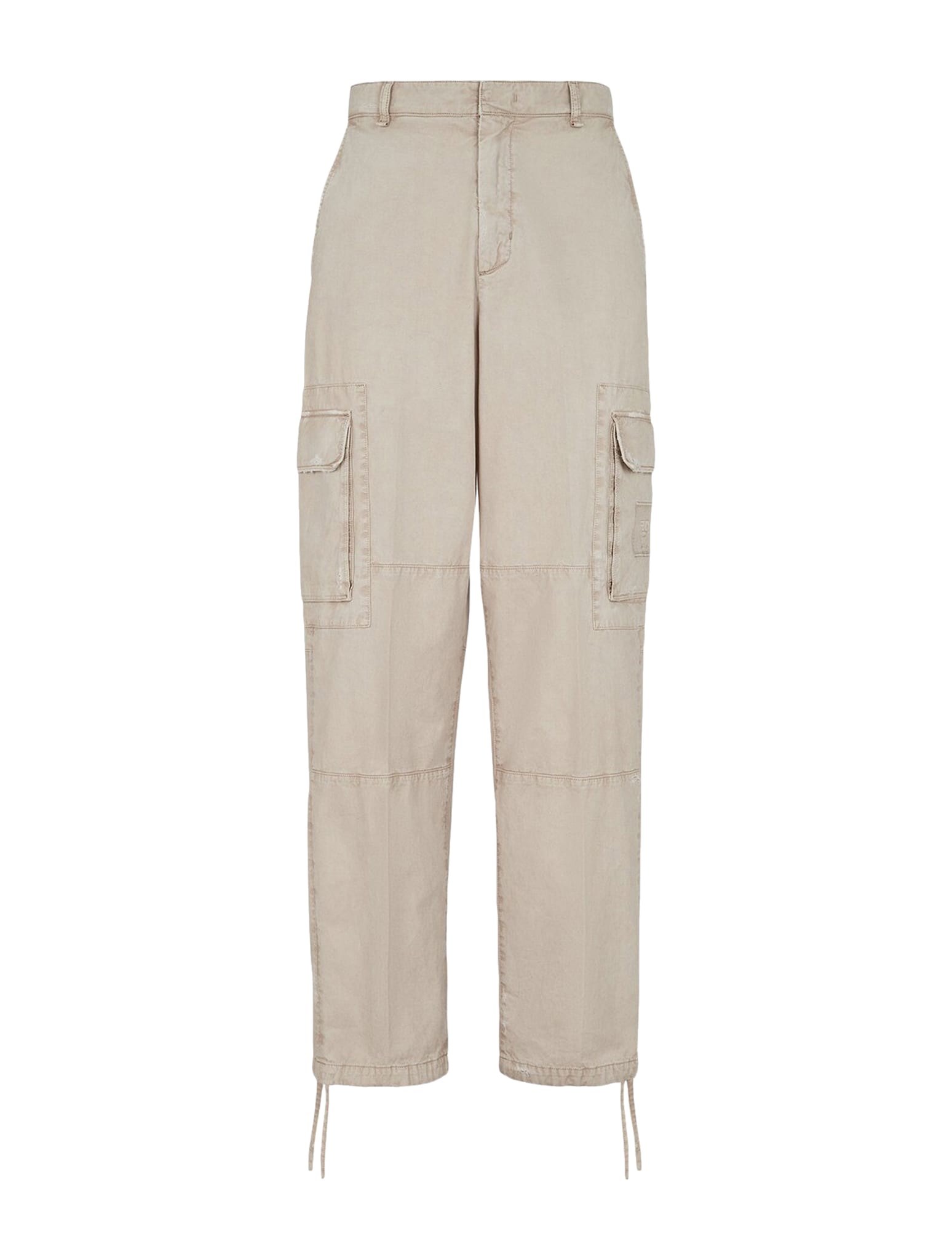 Shop Fendi Trousers Dyed Gab.stretch Lab In Nitrous