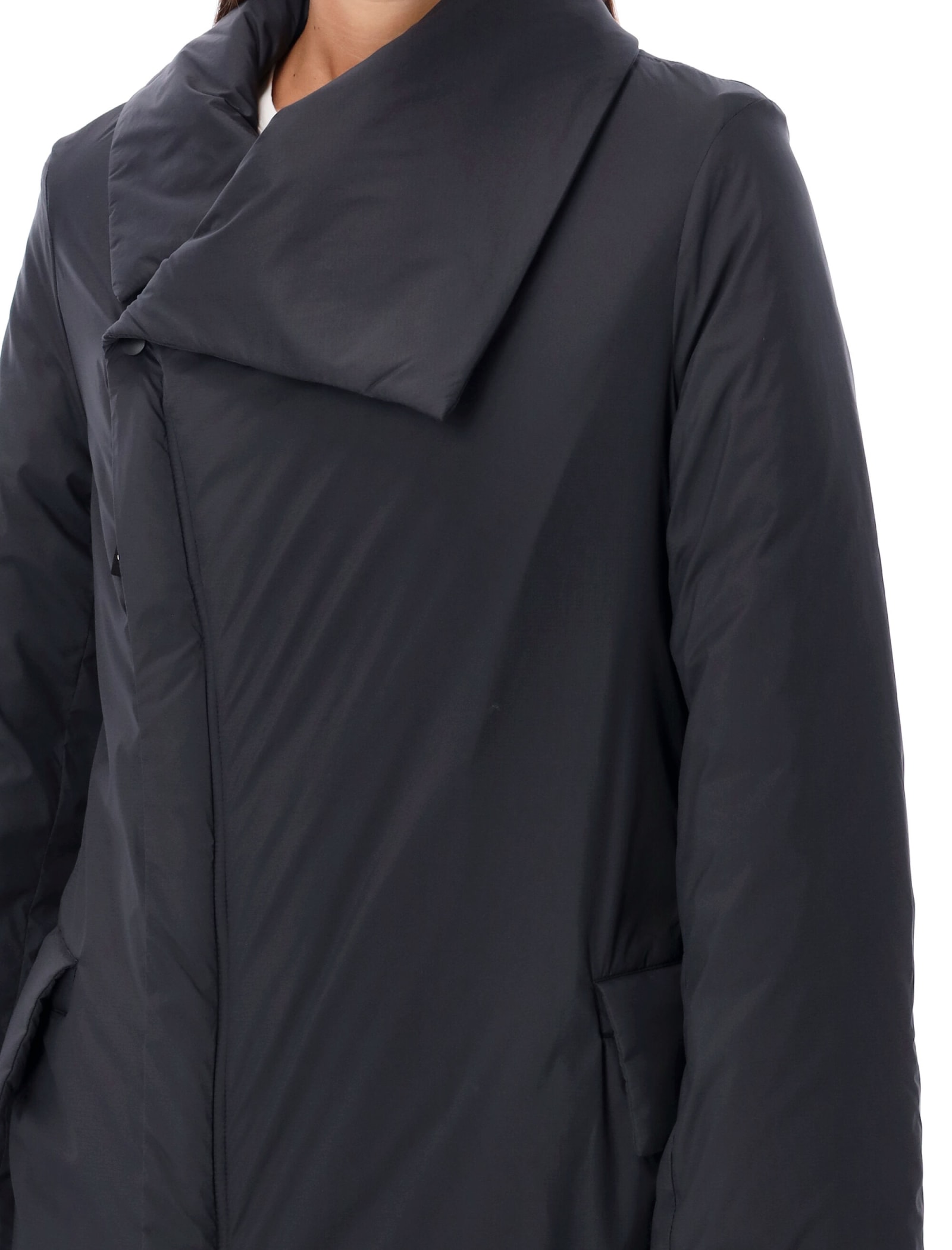 Shop Y-3 Long Down Coat In Black