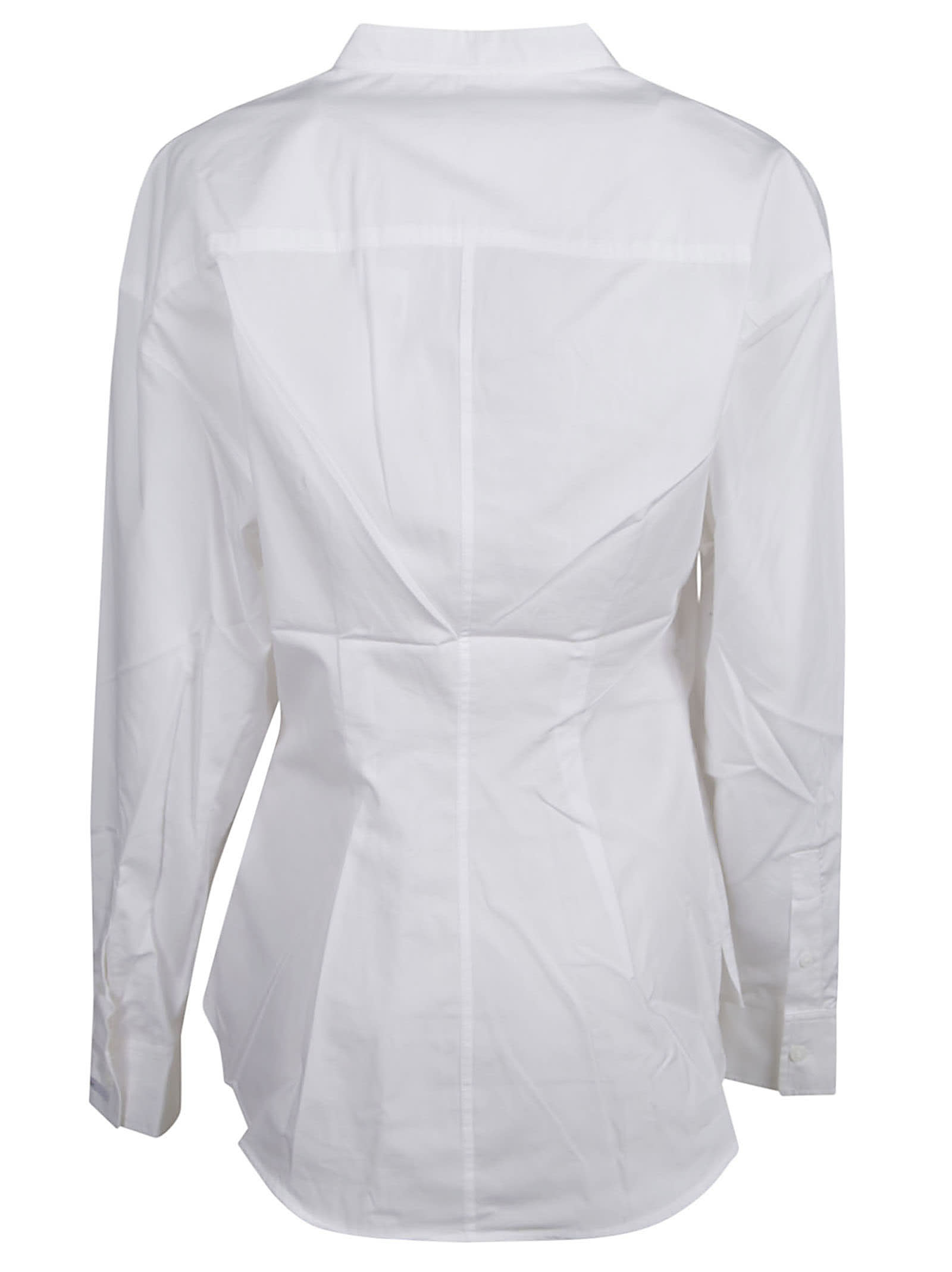 Shop Calvin Klein V-neck Wrap Shirt In White