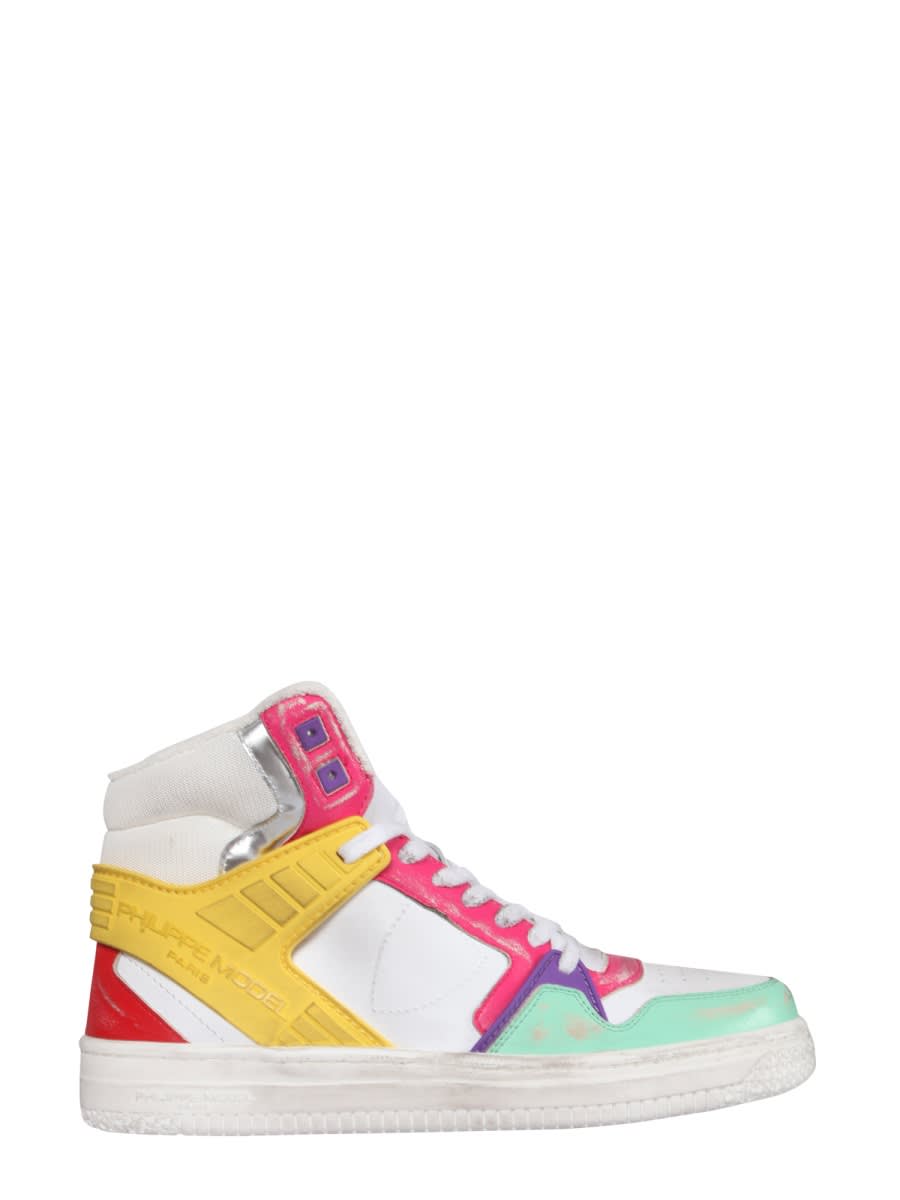 Shop Philippe Model Great Tall Sneakers In Multicolour