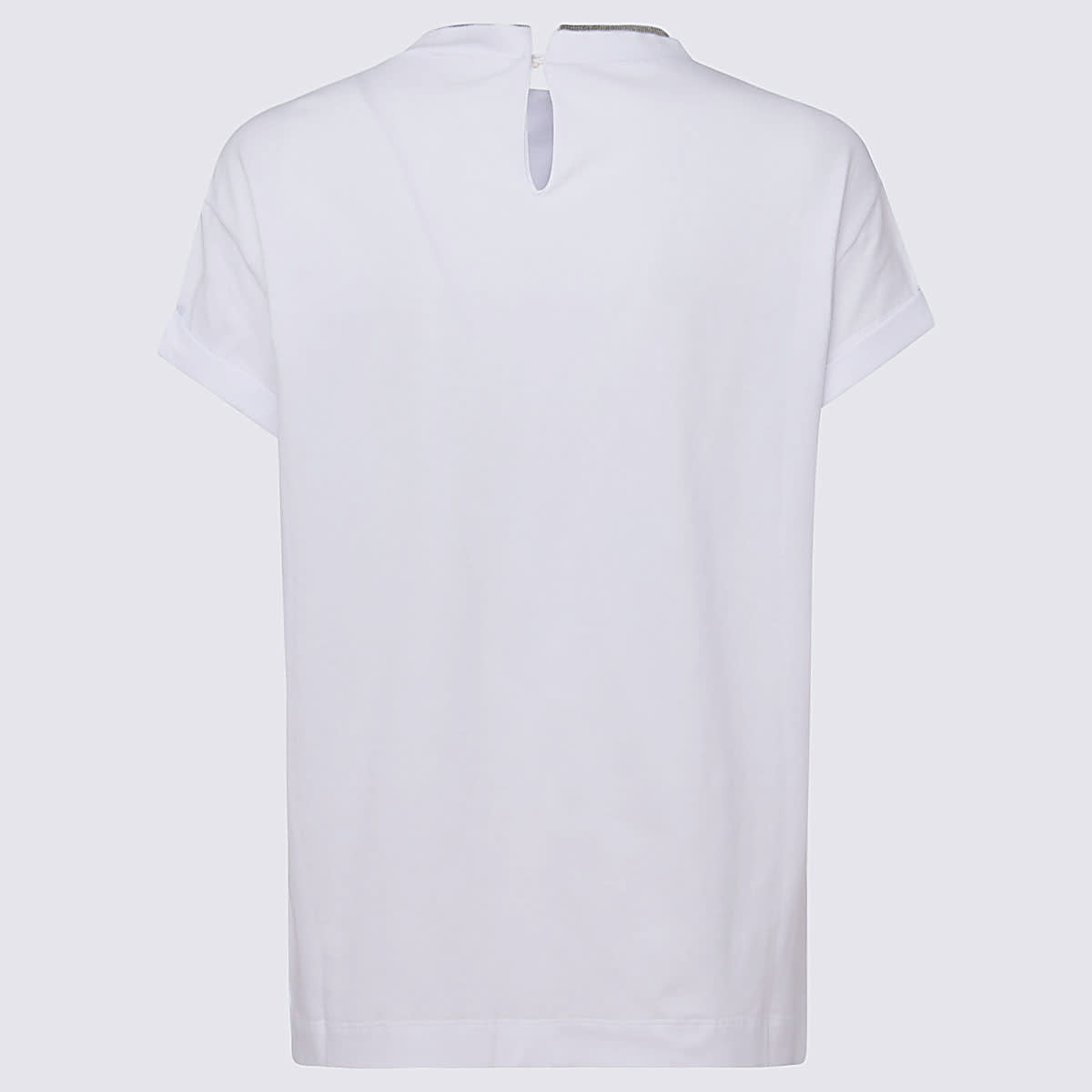 BRUNELLO CUCINELLI WHITE COTTON T-SHIRT