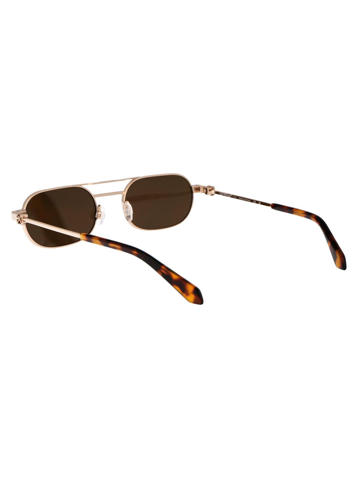 Shop Off-white Vaiden Oval Frame Sunglasses In Oro