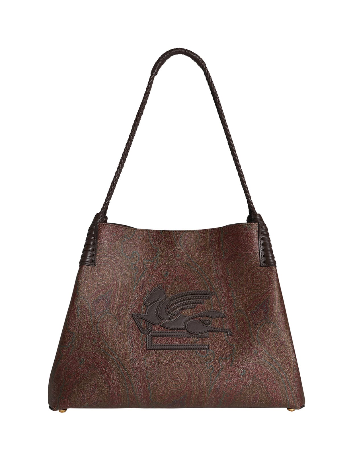 Shop Etro Brown Paisley Medium Libra Shopping Bag