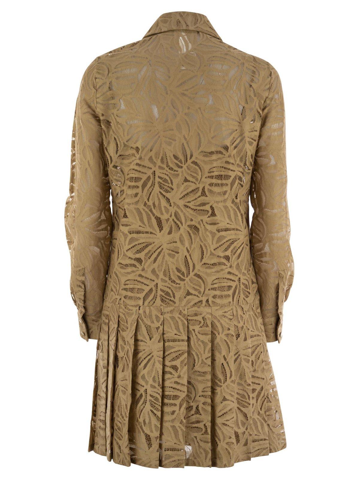 Shop Max Mara Flared Lace Shirt Dress