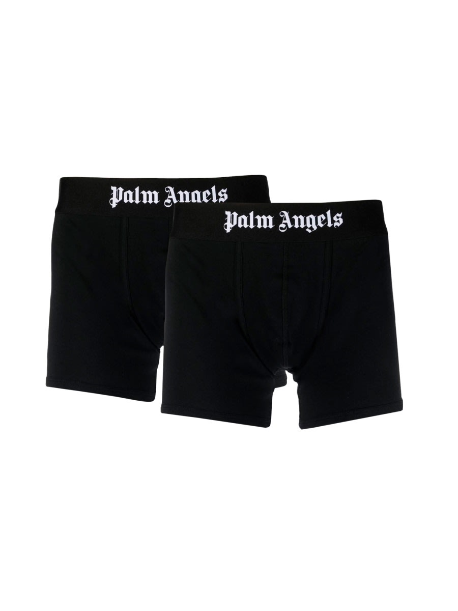 Shop Palm Angels Confezione Da Due Boxer In Black