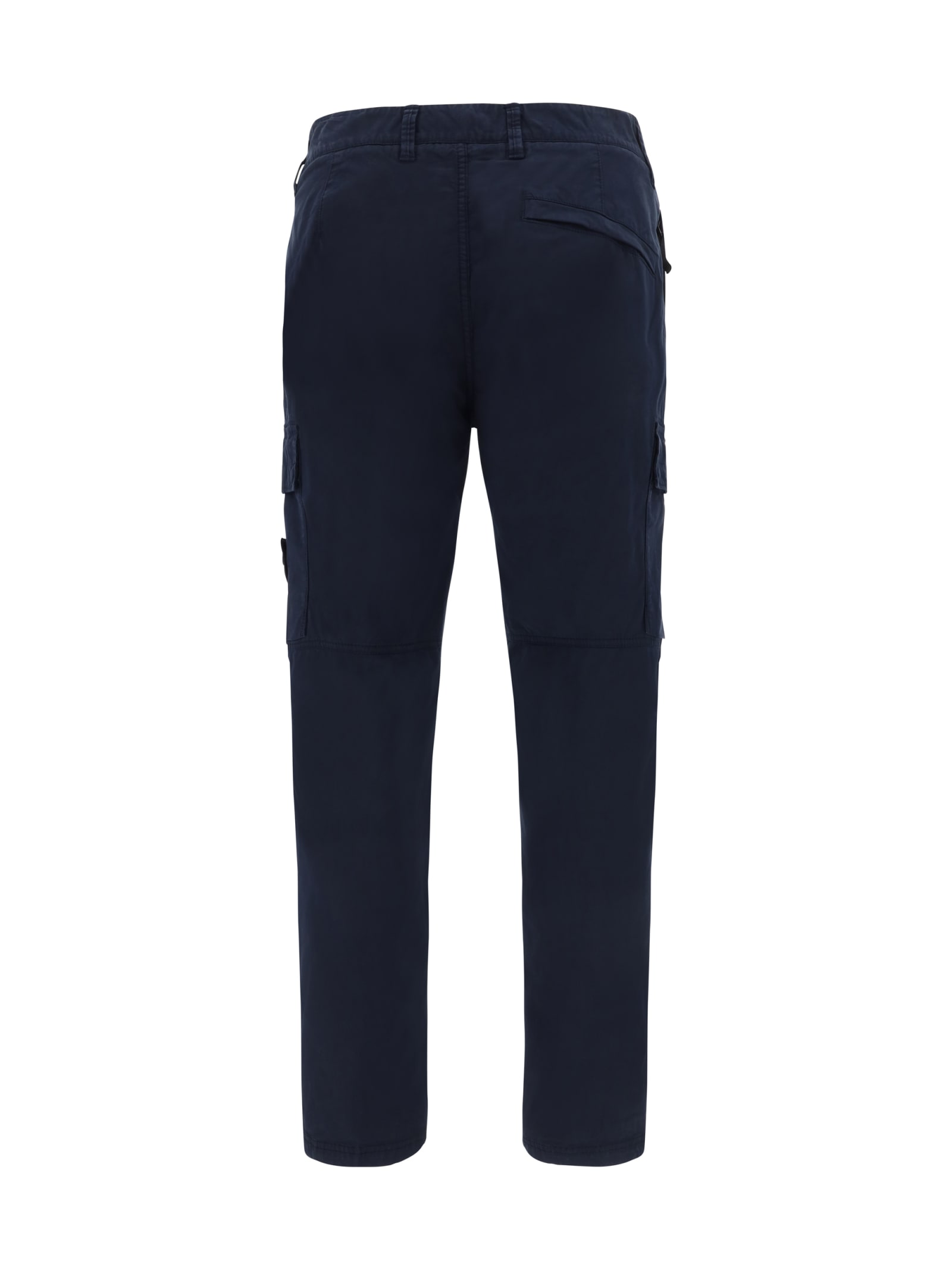 Shop Stone Island Tapered Pants In Bleu