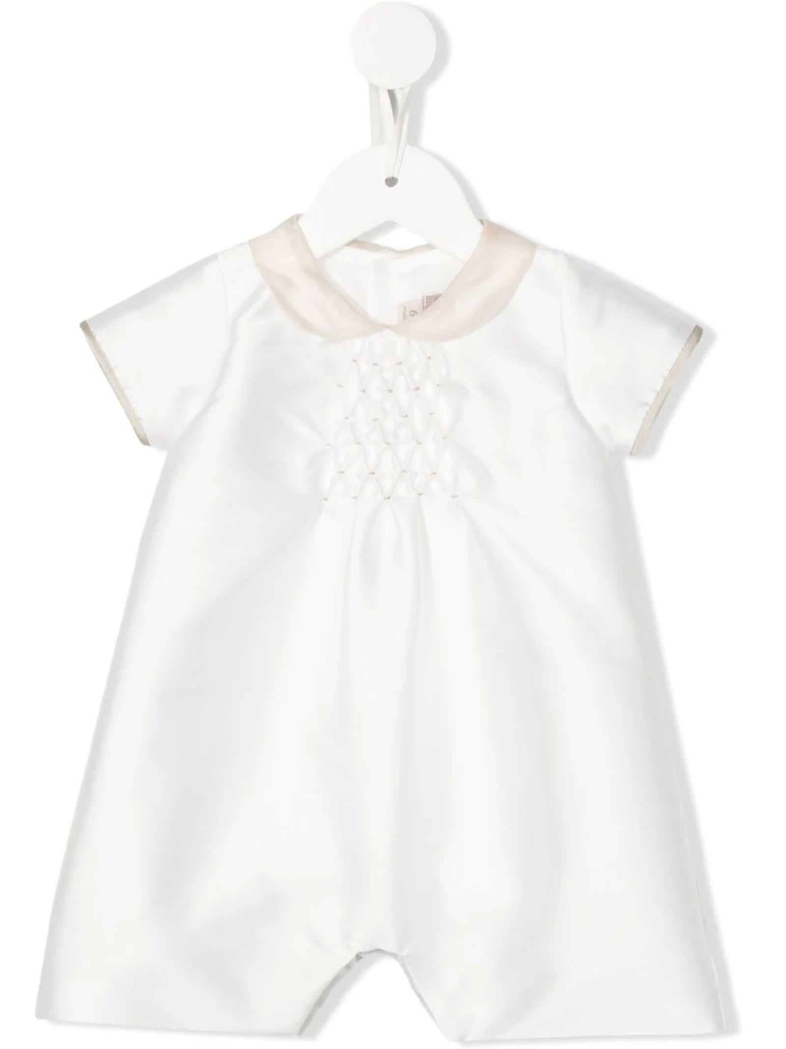 La Stupenderia Babies' White Cotton Dress In Cream