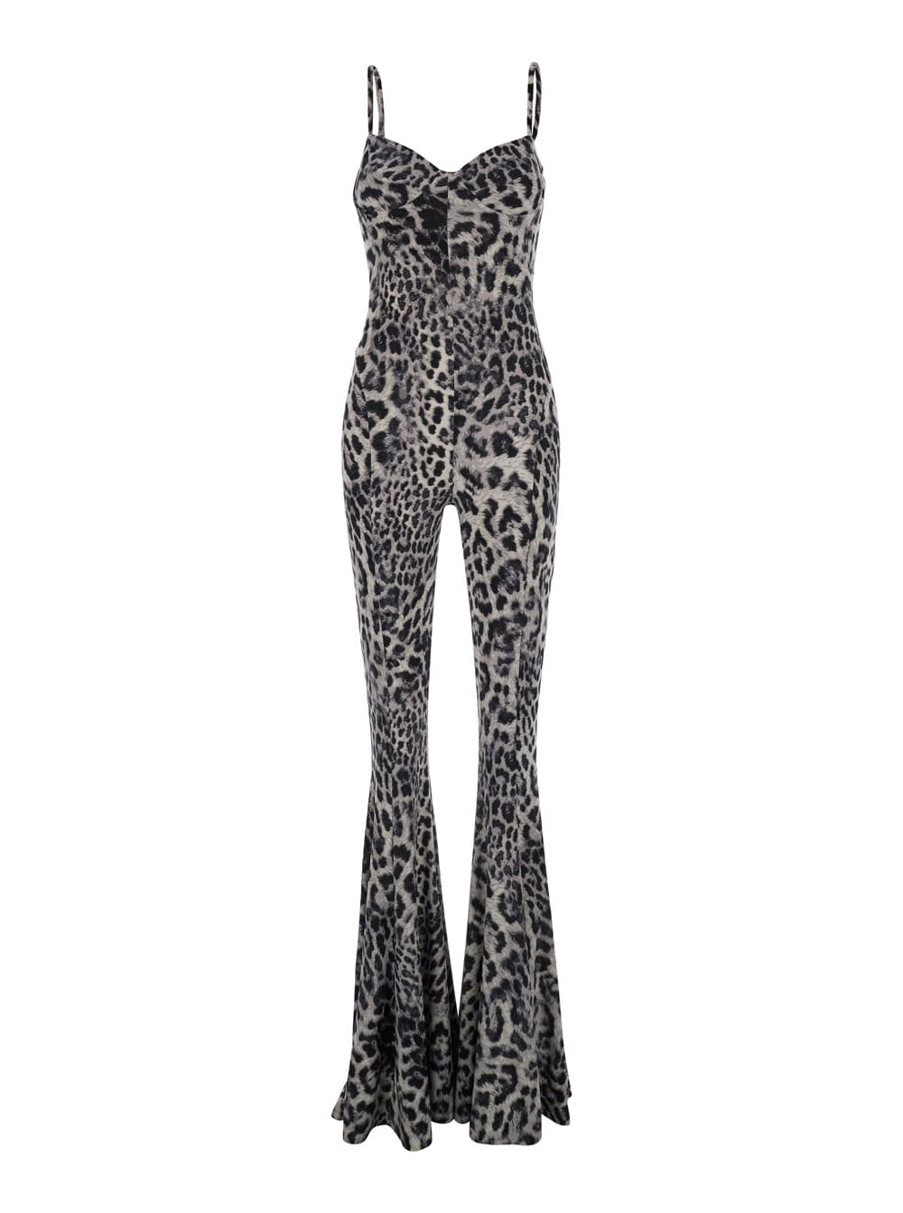 Norma Kamali Brown Leopard Print Jumpsuit In Multi