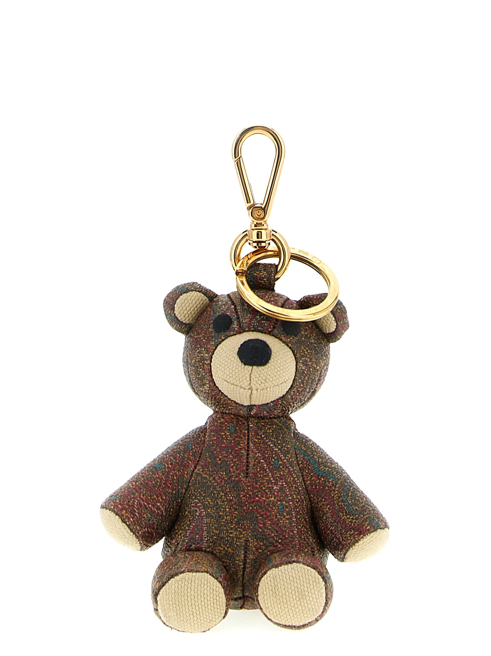 Etro Arnica Bear Purse Pendant In Brown
