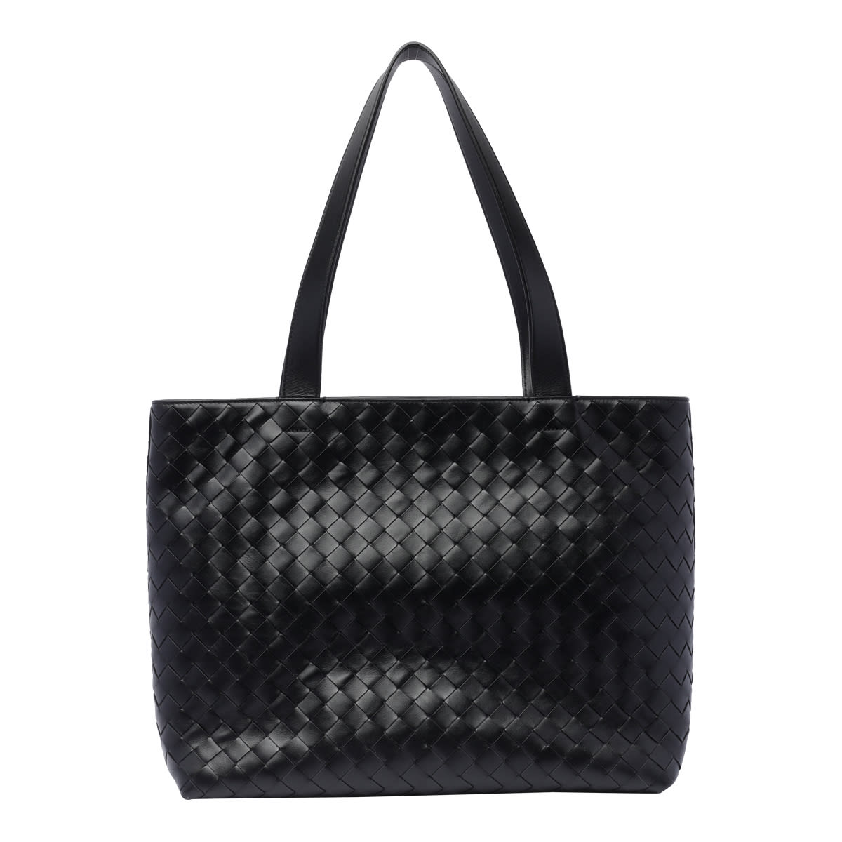 Shop Bottega Veneta Small Intrecciato Zipped Tote In Black