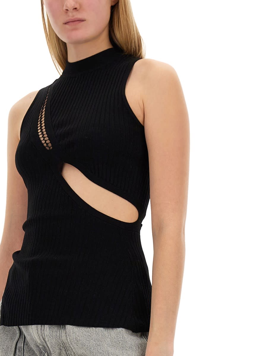 Shop Attico Top With Cut Out Details In Black