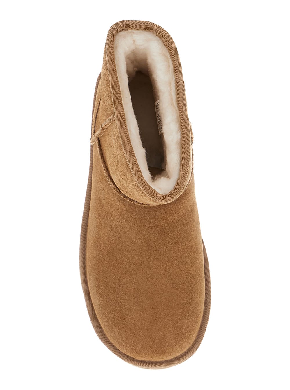 Shop Ugg Classic Mini Platform Beige Ankle Boots With Platform In Suede Woman