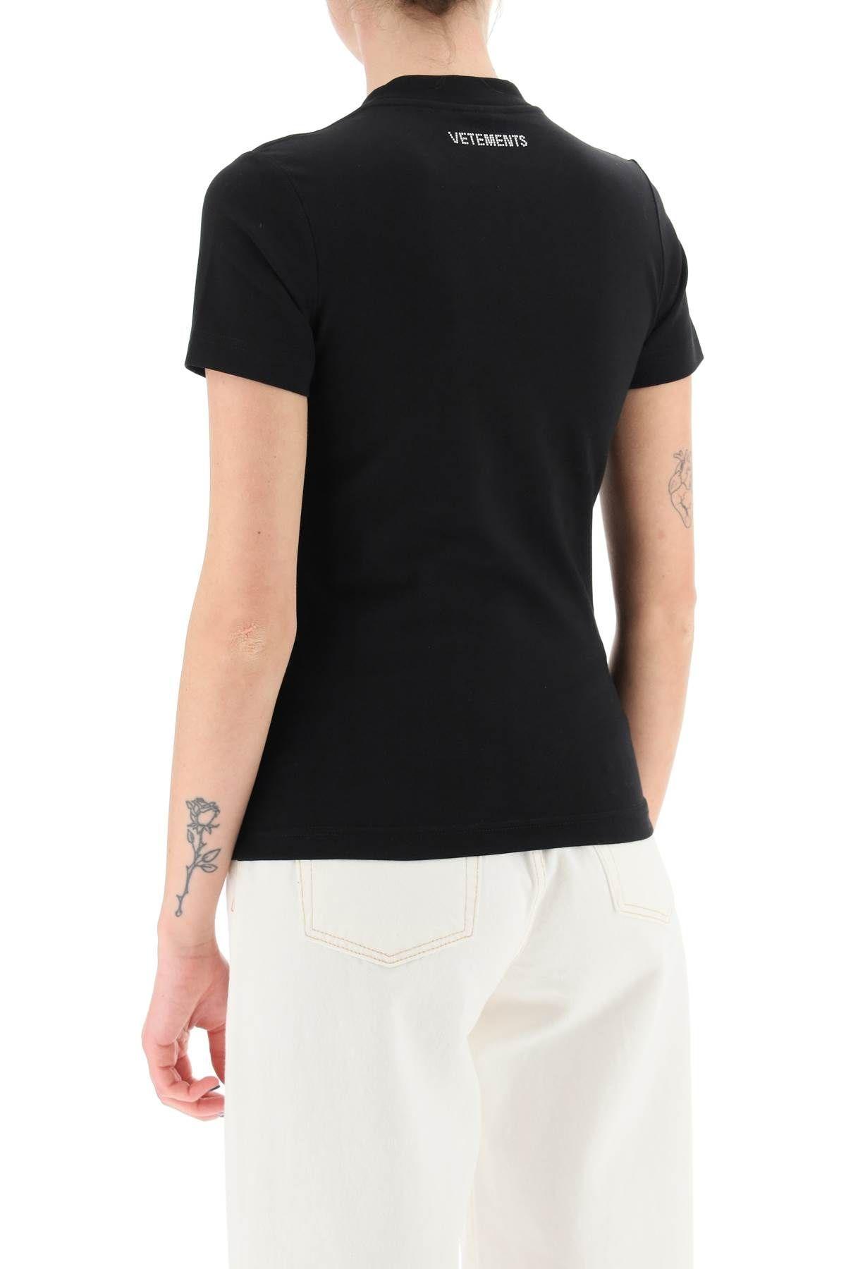 VETEMENTS just Be Jelaous Rhinestone T-shirt