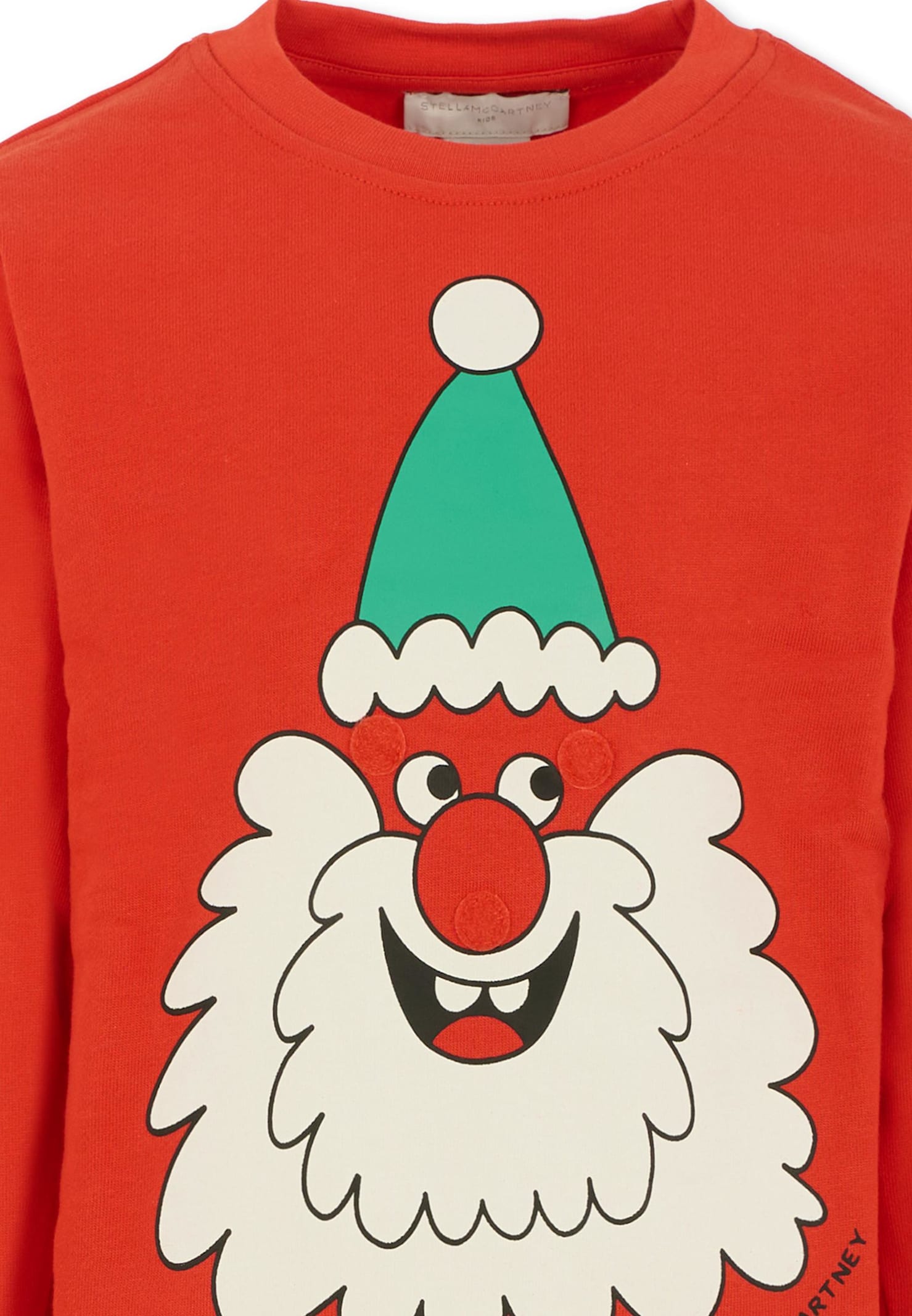 Stella Mccartney Red Sweatshirt For Kids With Santa Claus In Red