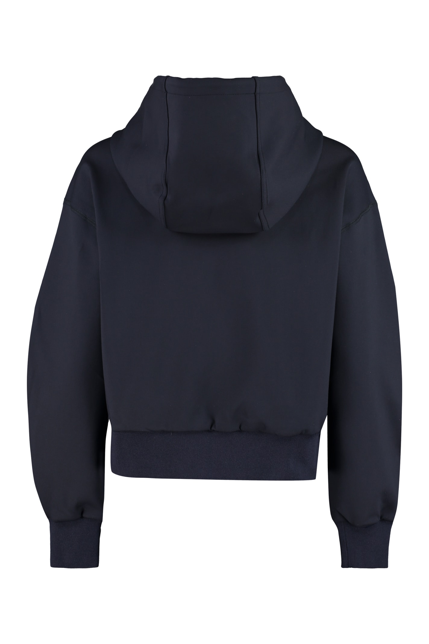 Stella Mccartney Logo Print Jerseysweatshirt Hoodie In Blue