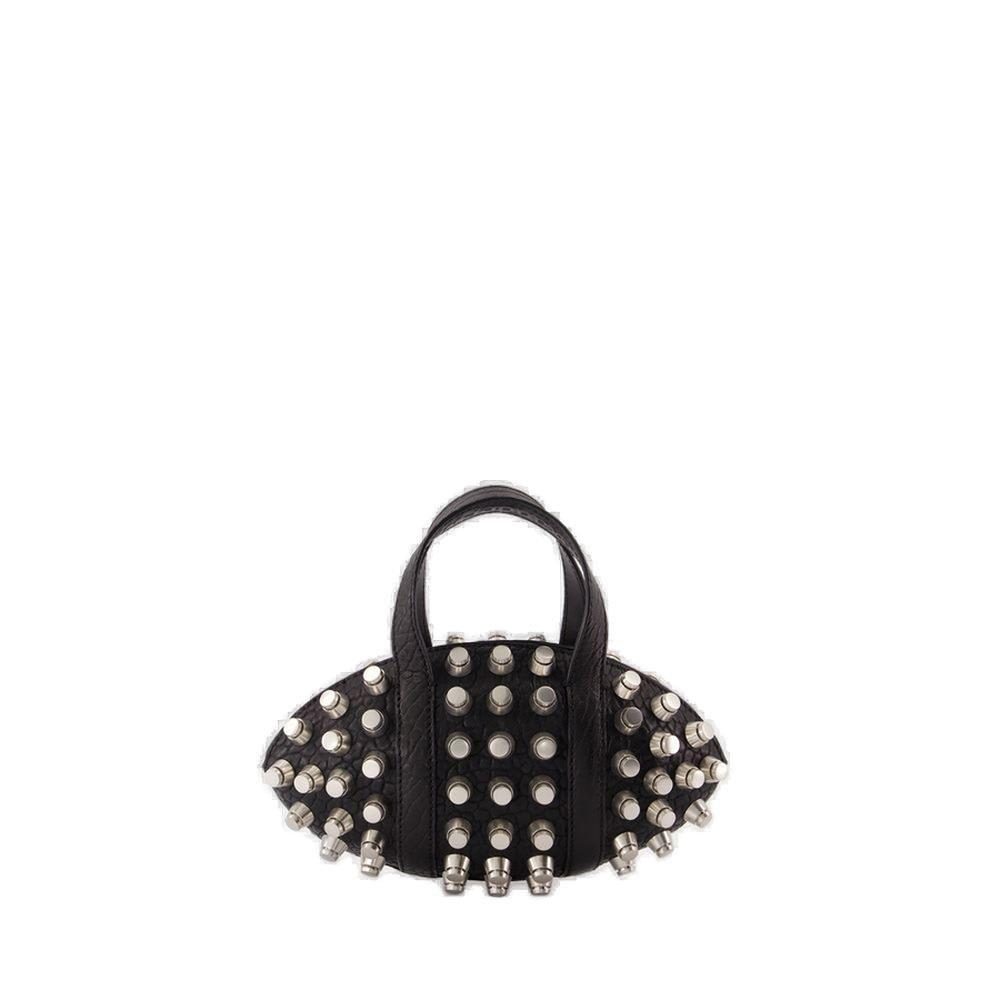 Shop Alexander Wang Kong Studded Top Handle Bag In Black