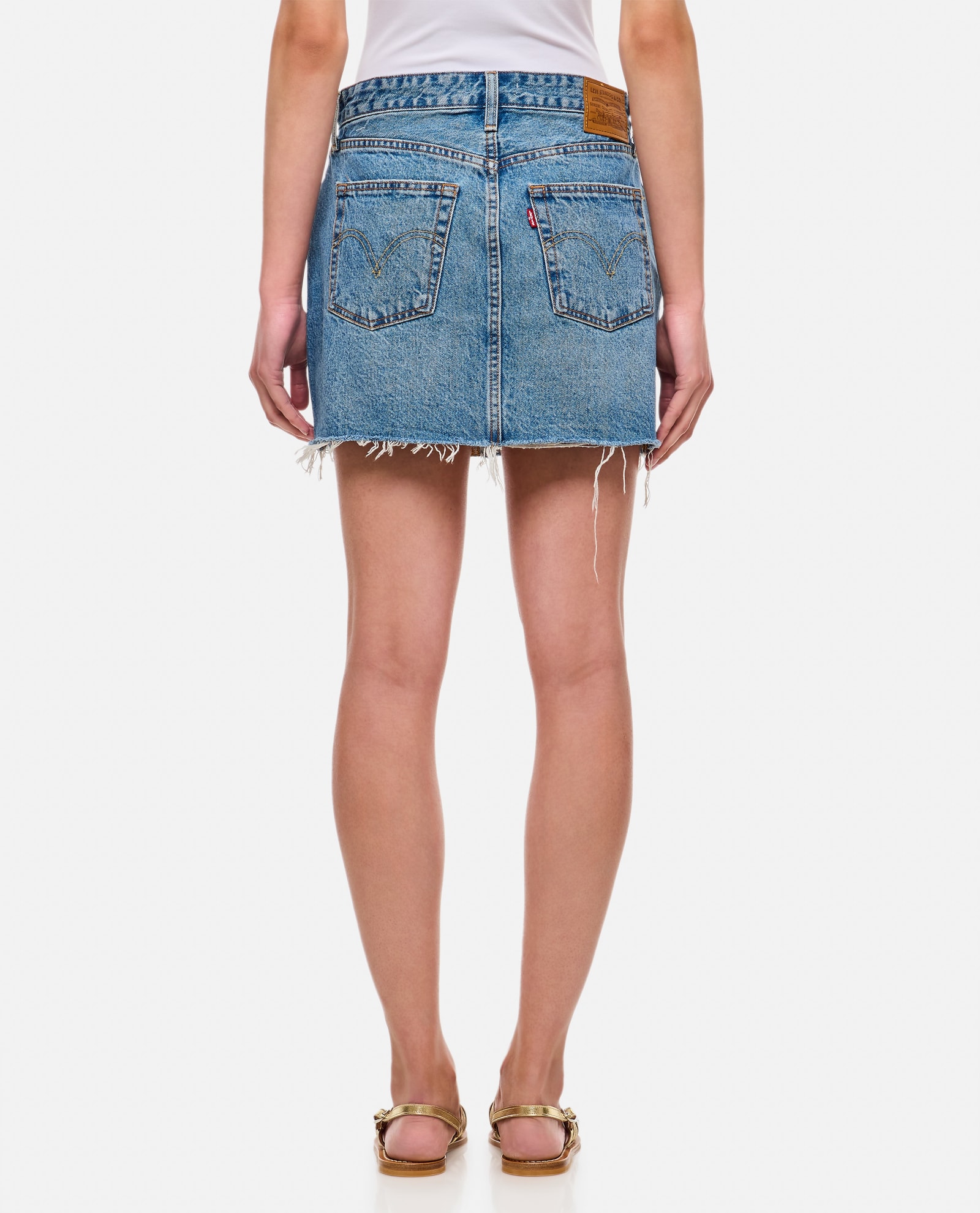 Shop Levi's Recrafted Icon Denim Skirt In Clear Blue