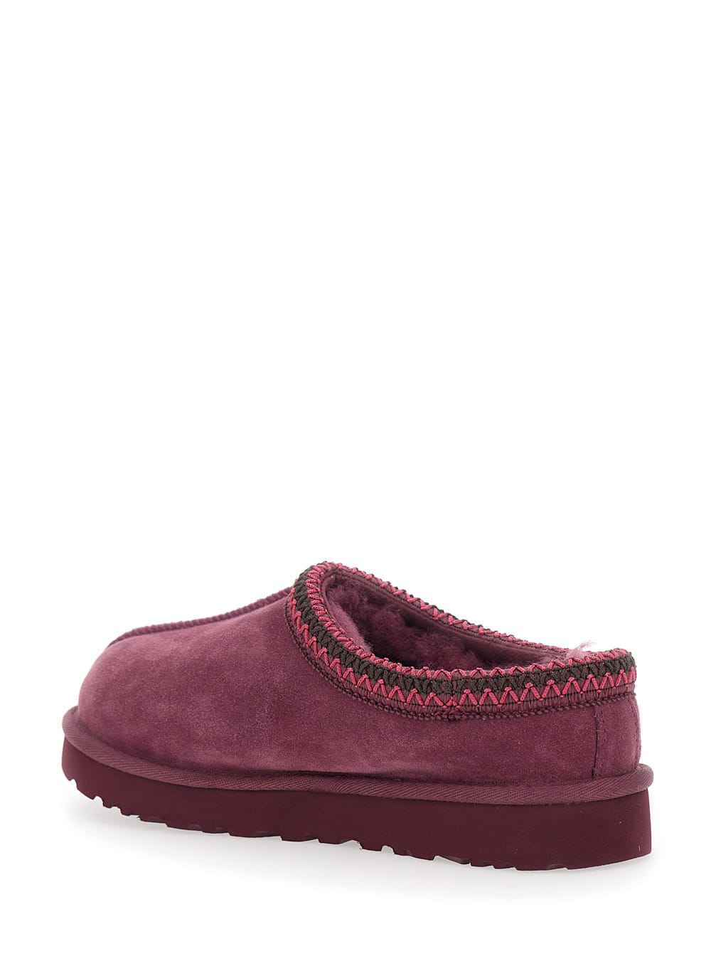 Ugg Bordeaux Mules With Almond Toe And Embroidery In Suede Woman In Burgundy