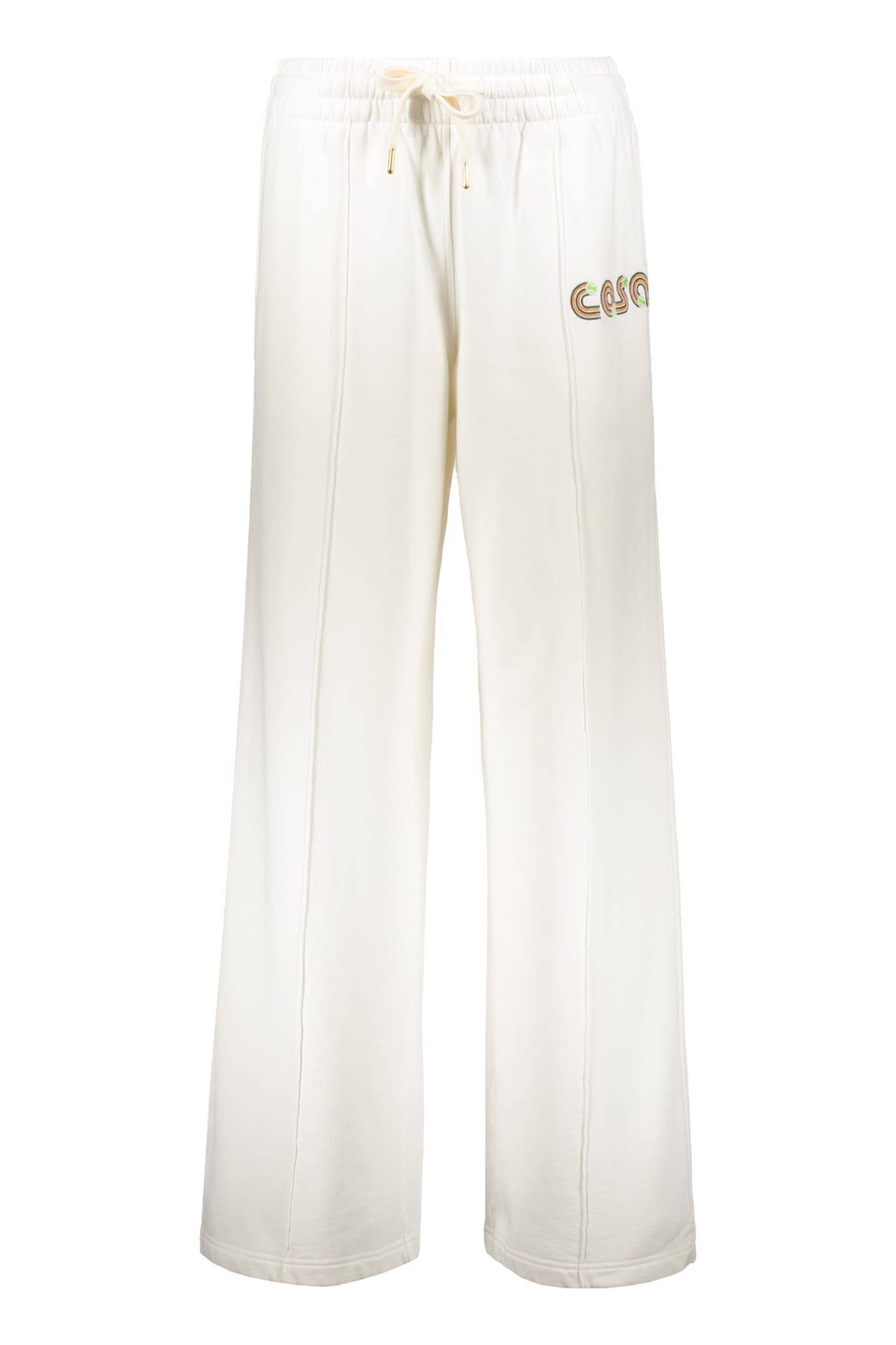 Shop Casablanca Logo Detail Cotton Track-pants In White