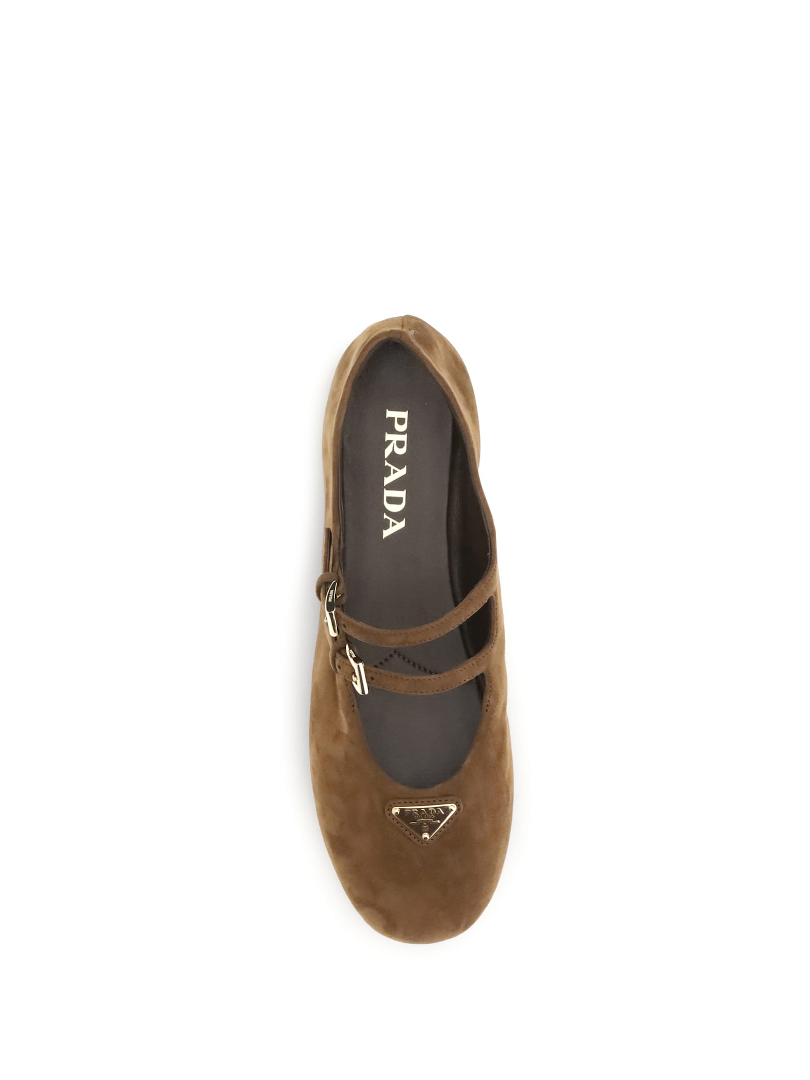 Prada Suede Ballerinas In Brown