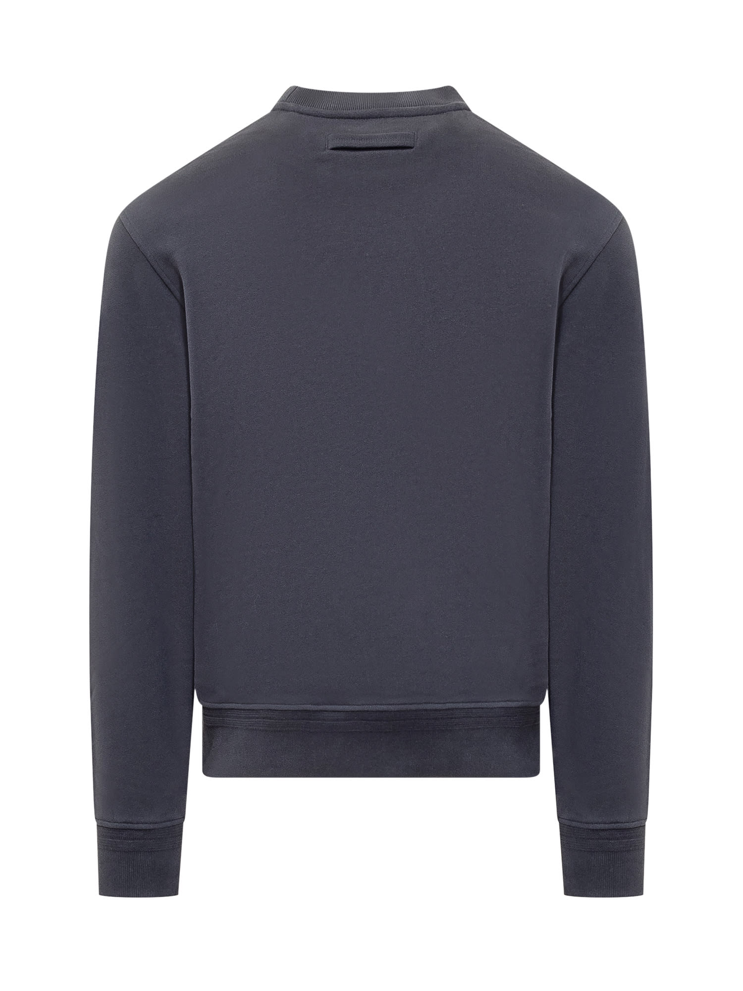 Shop Zegna Sweatshirt With Logo In Navy Blu