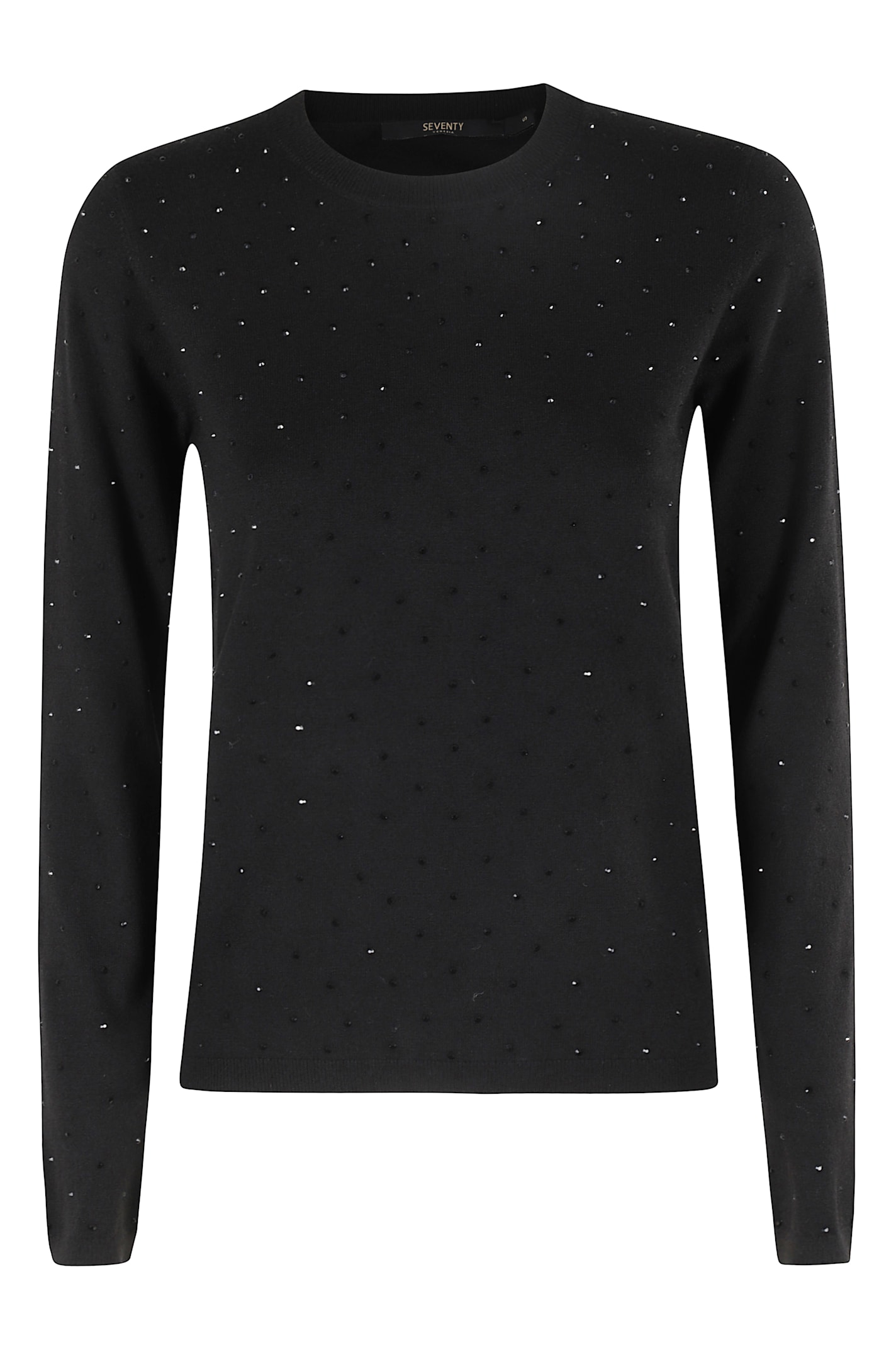 Seventy Embellished Round-neck Sweater In Black